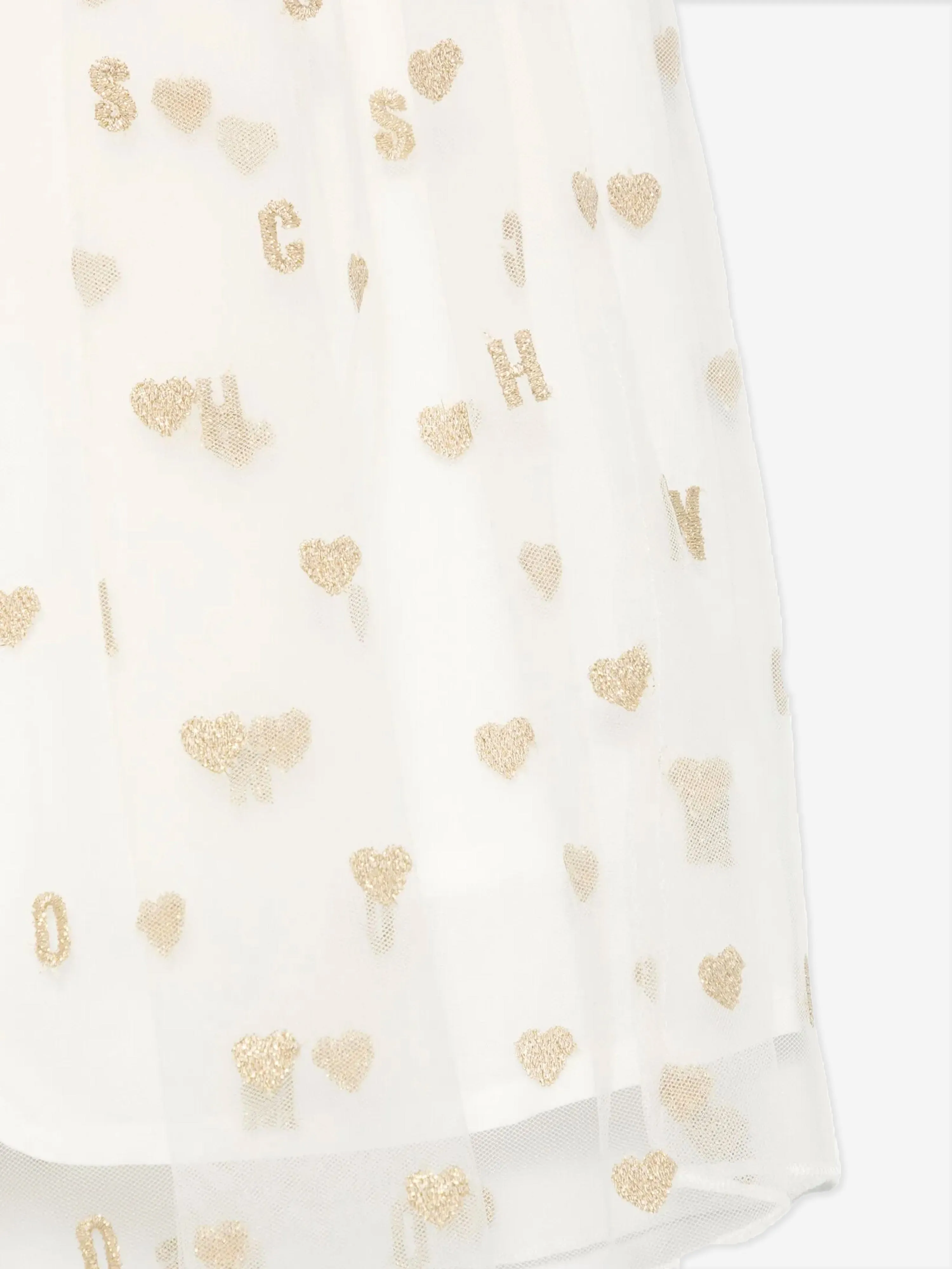 Girls Hearts Skirt in Ivory