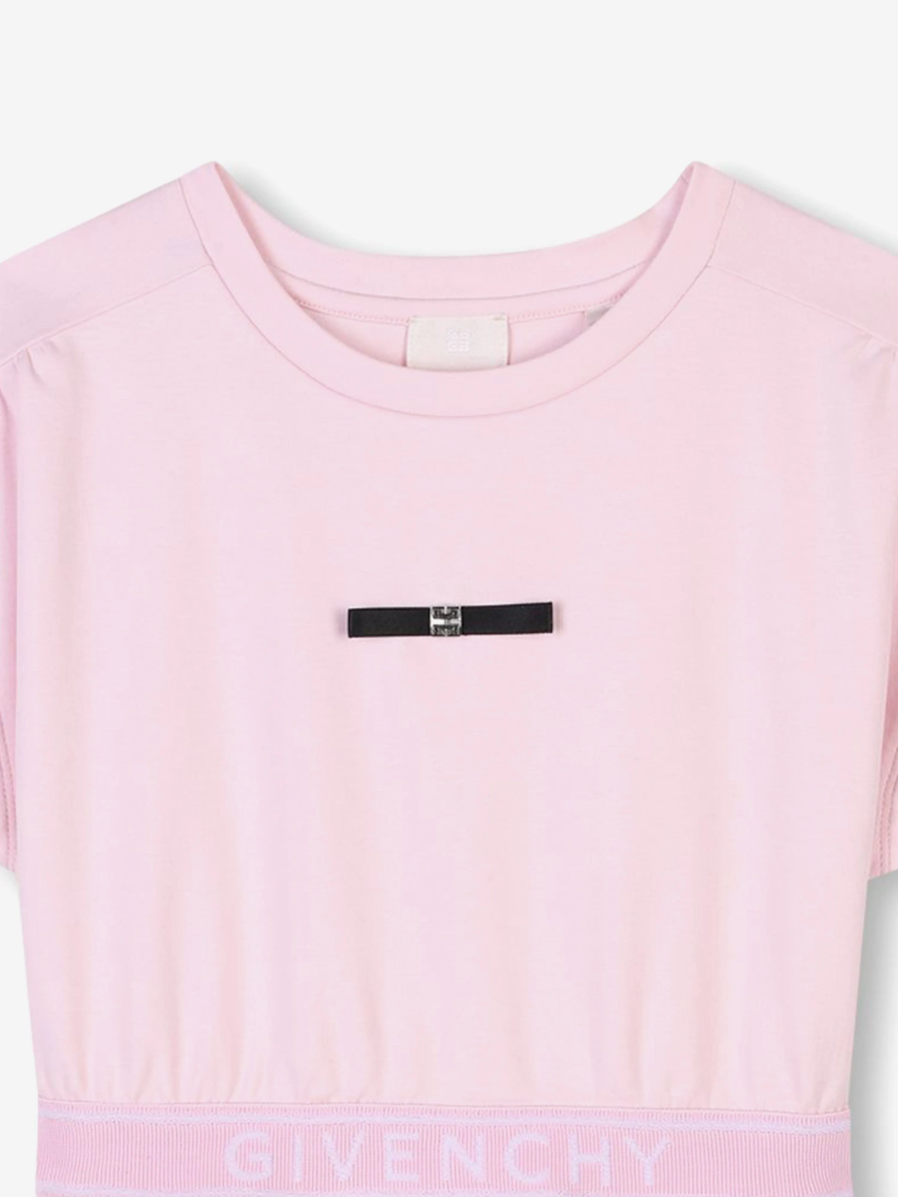 Girls Jacquard Logo Dress in Pink