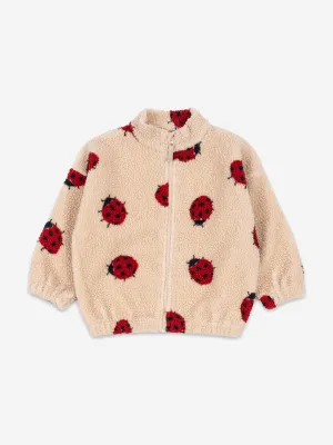 Girls Jody Ladybug Teddy Jacket in Beige