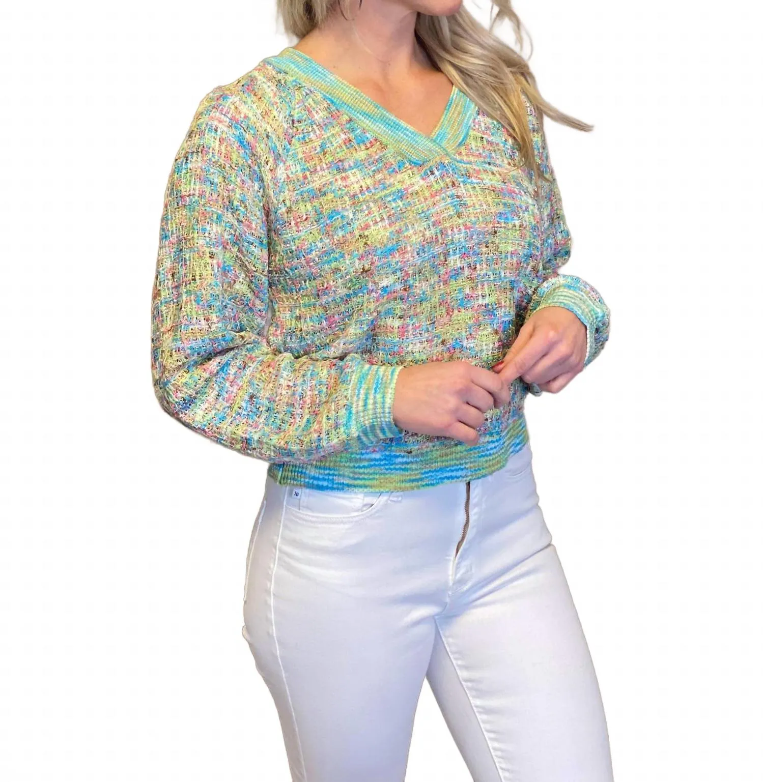 Girls Just Wanna Have Fun Sweater In Multicolor