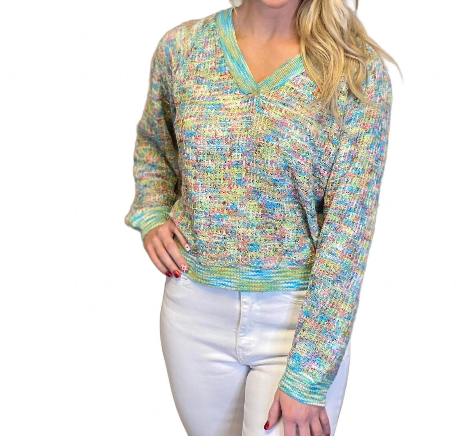 Girls Just Wanna Have Fun Sweater In Multicolor