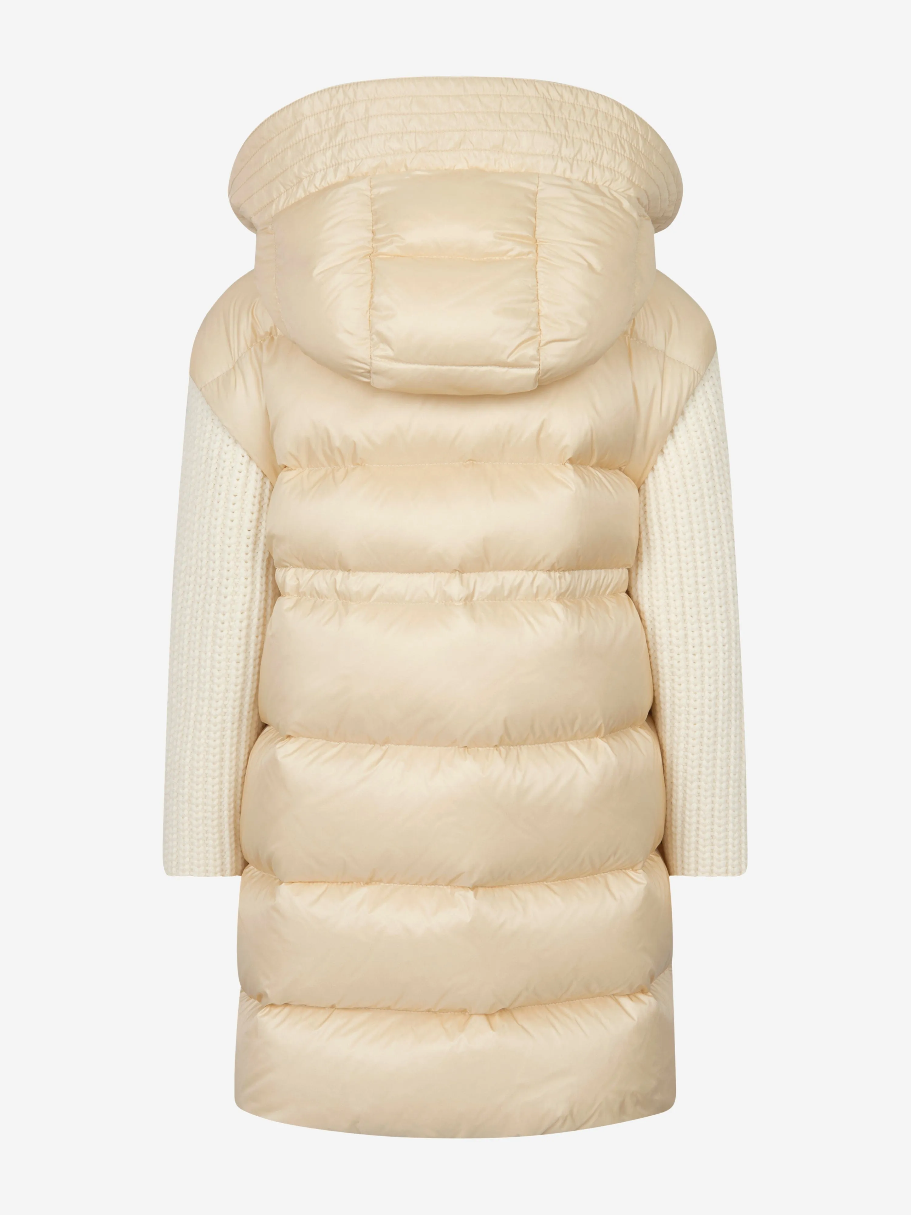Girls Katife Long Parka in Ivory