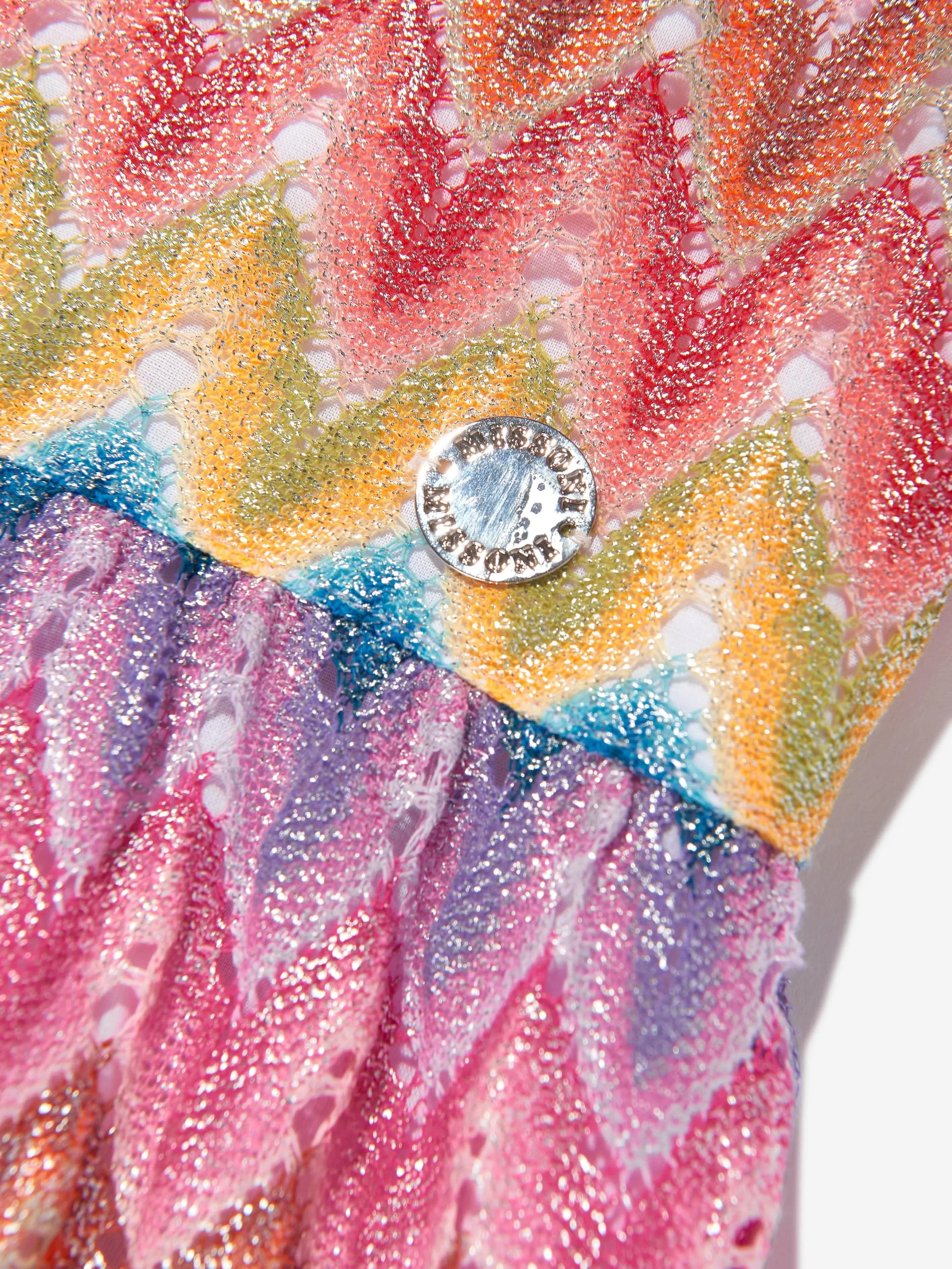 Girls Knitted Zigzag Dress in Multicolour