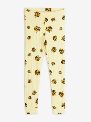 Girls Ladybugs AOP Leggings in Yellow