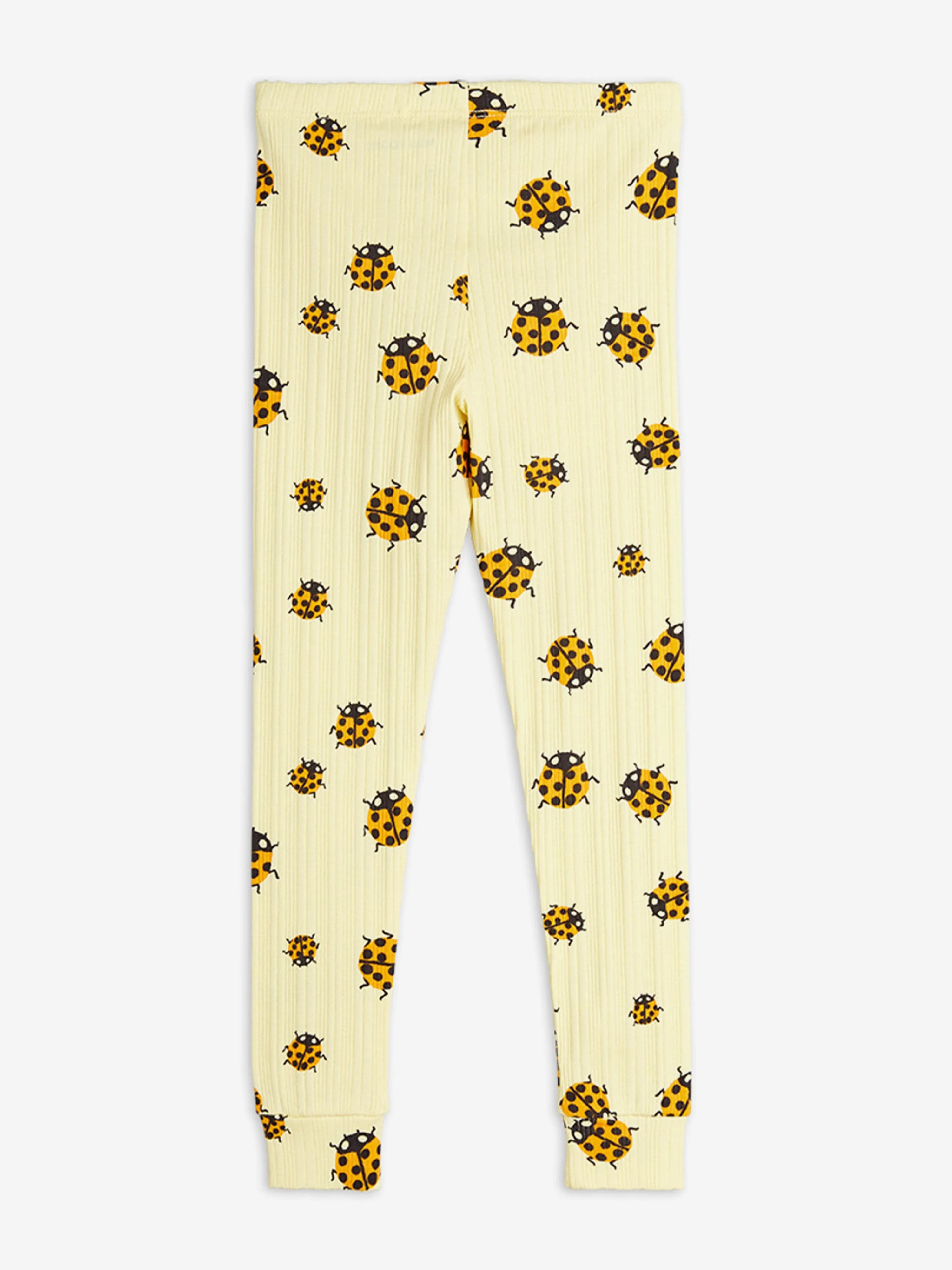 Girls Ladybugs AOP Leggings in Yellow
