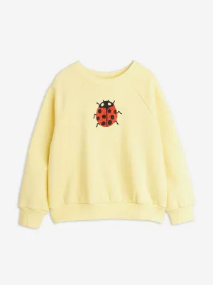 Girls Ladybugs Embroidered Sweatshirt in Yellow