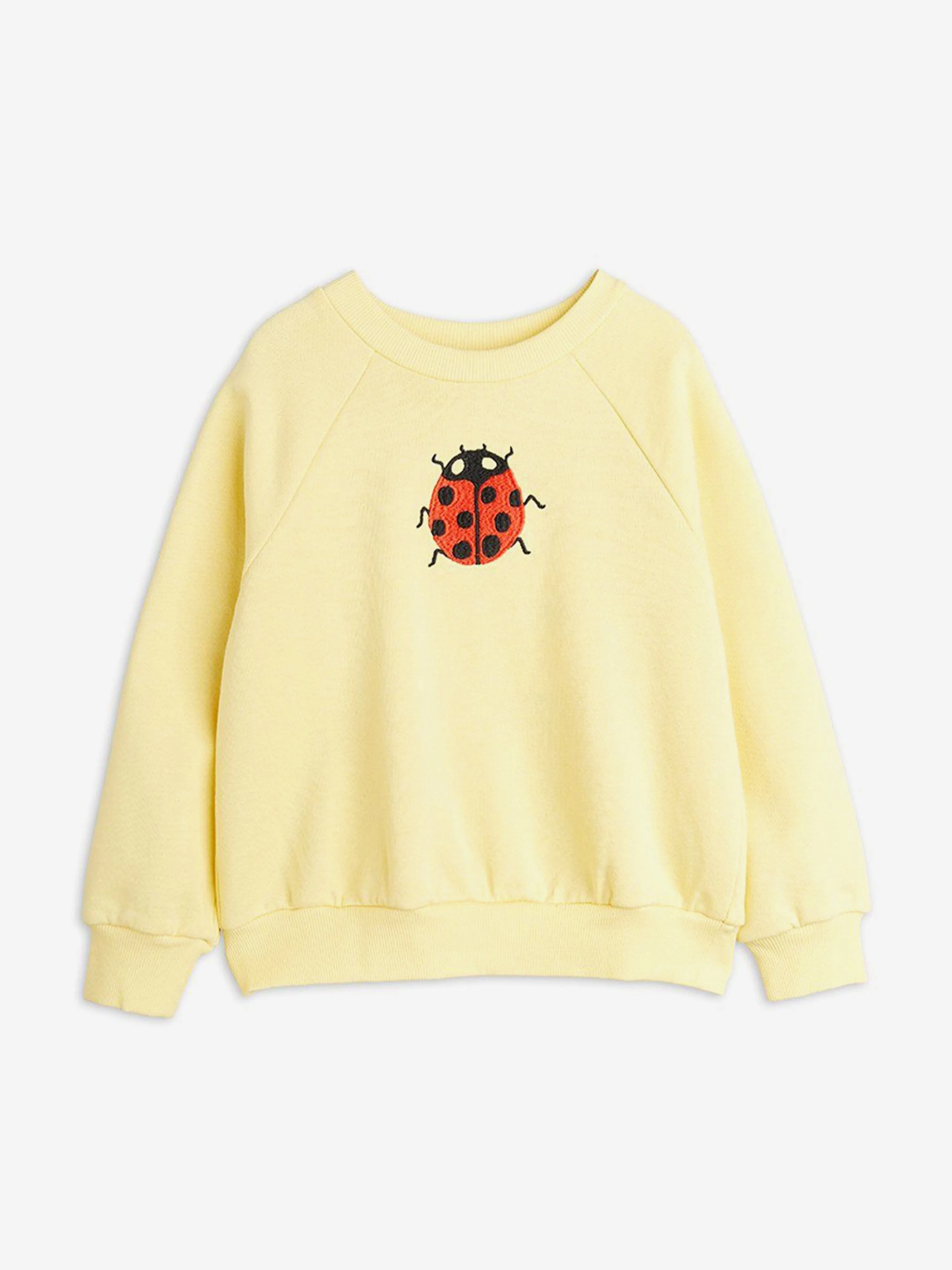 Girls Ladybugs Embroidered Sweatshirt in Yellow