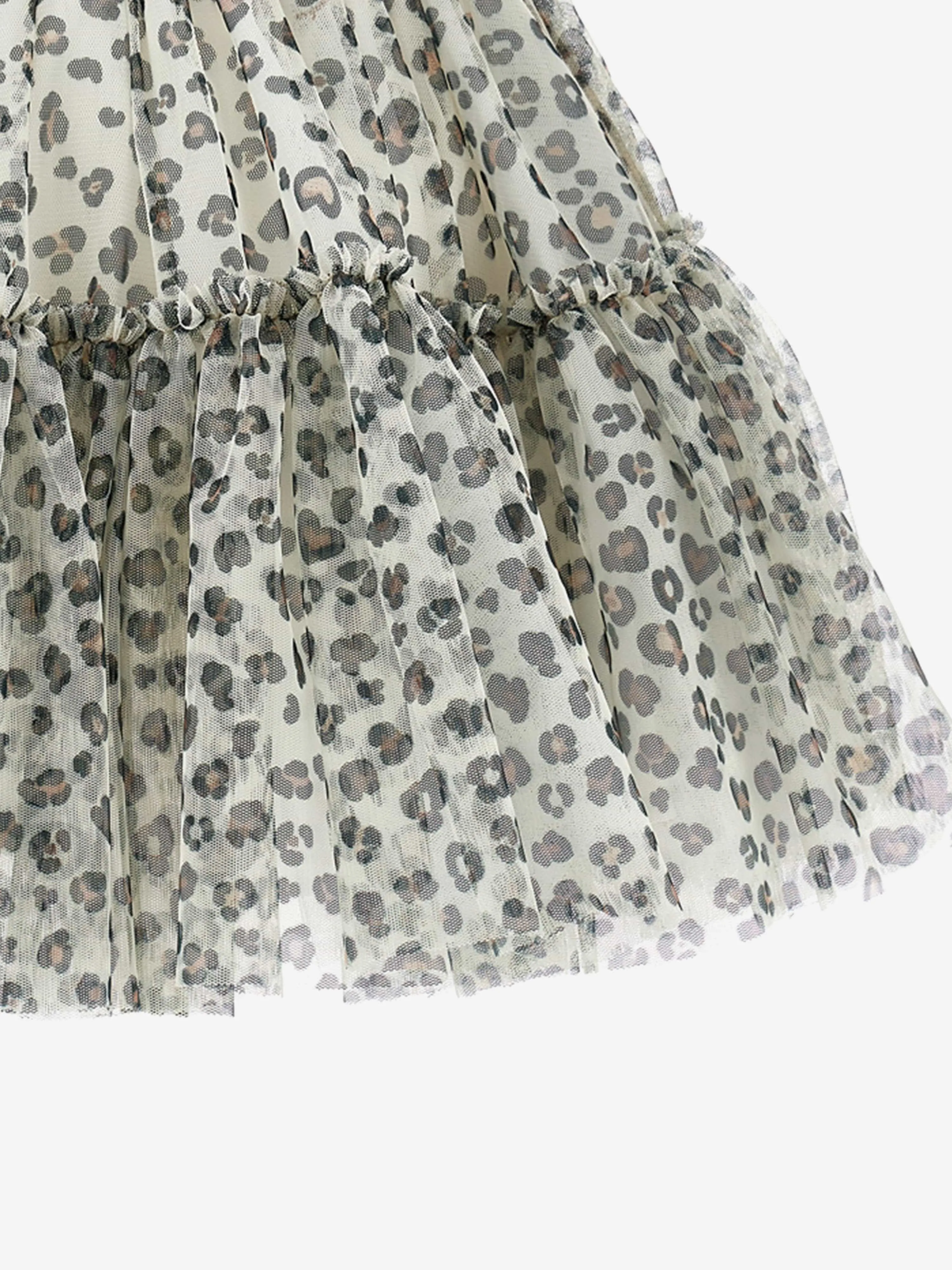 Girls Leopard Tulle Tutu in Beige