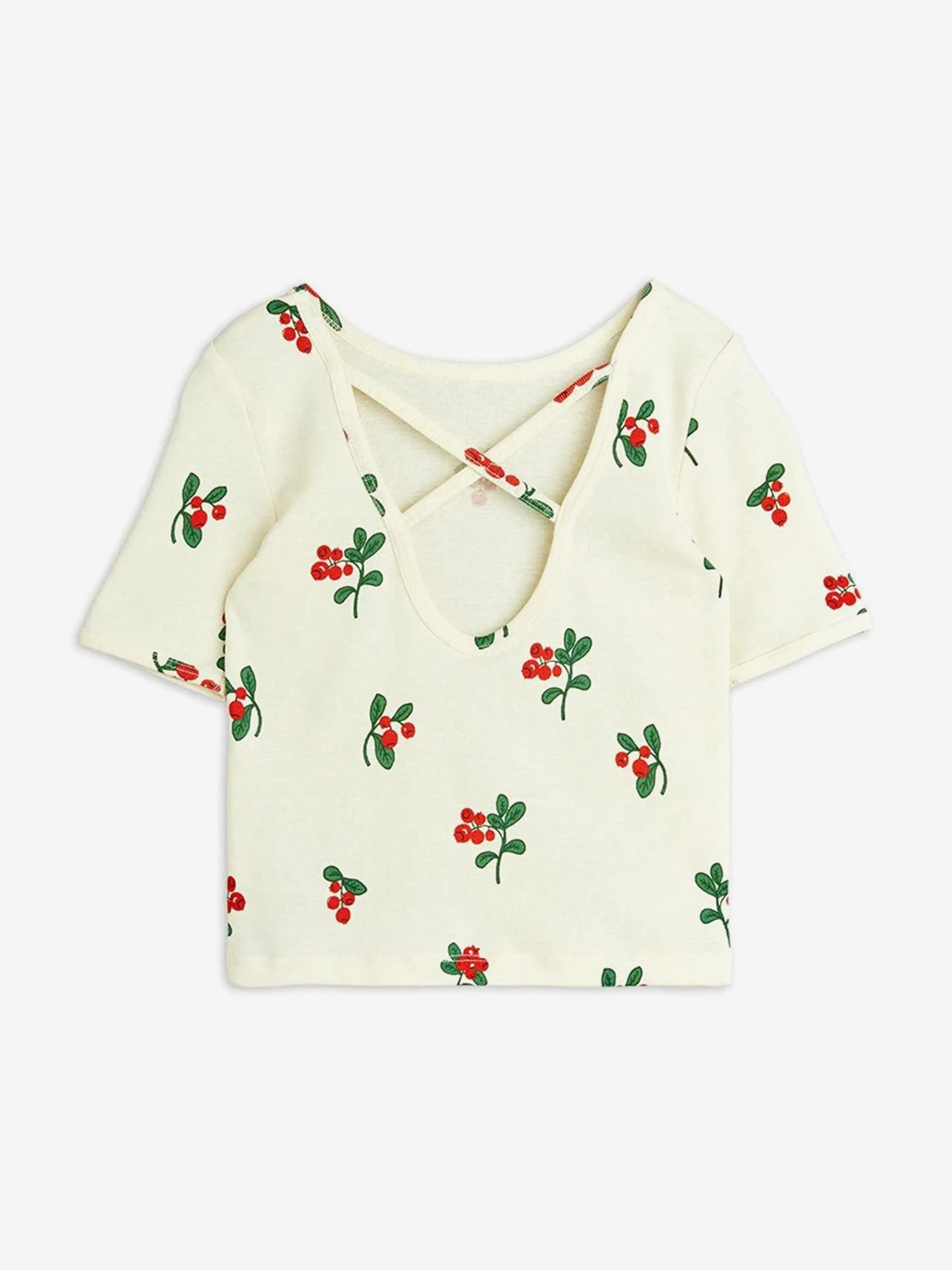 Girls Lingonberries AOP Ballet T-Shirt in Ivory