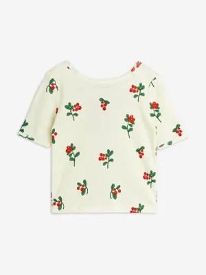 Girls Lingonberries AOP Ballet T-Shirt in Ivory