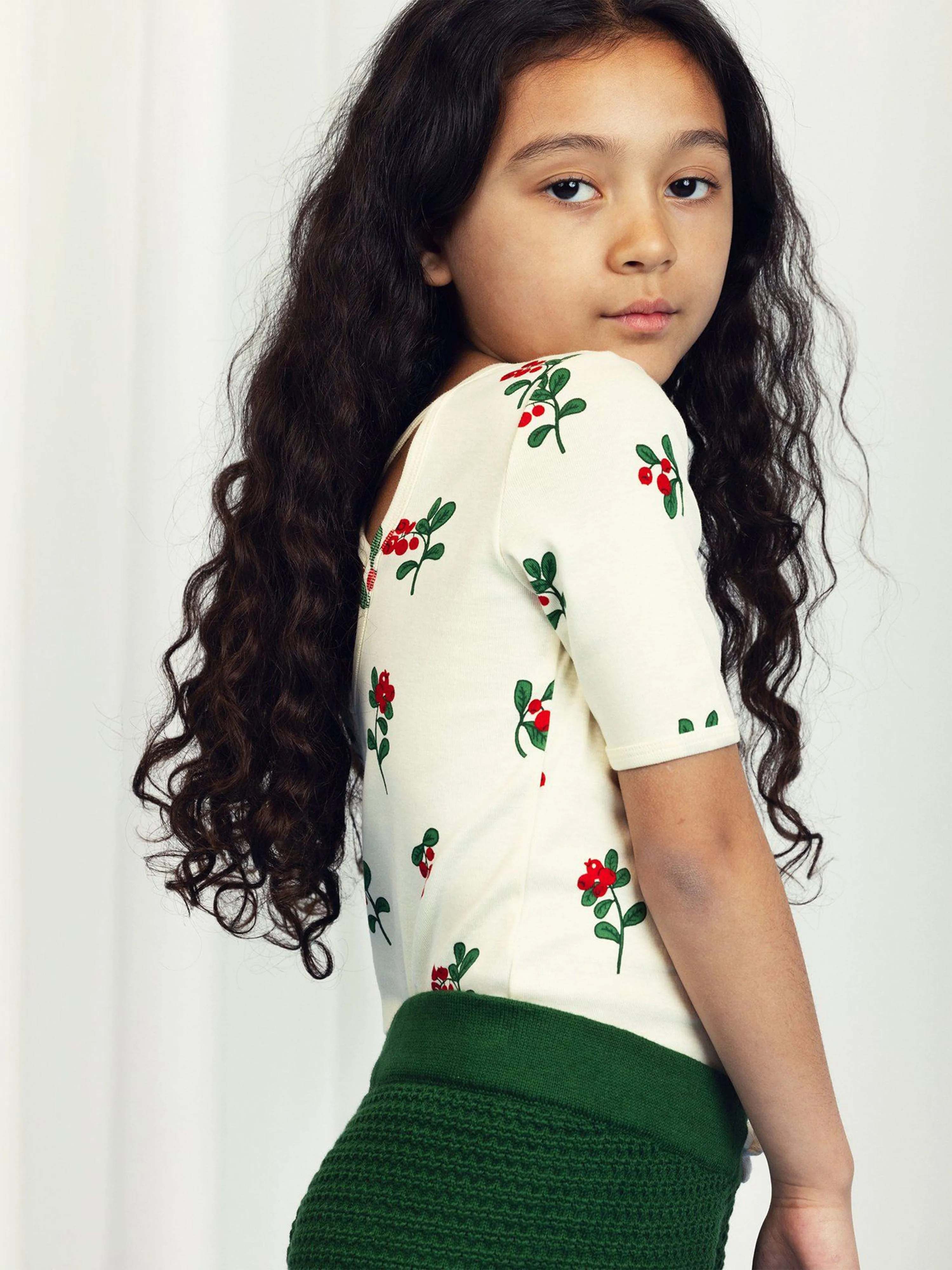 Girls Lingonberries AOP Ballet T-Shirt in Ivory