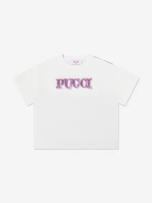 Girls Logo Jersey T-Shirt in Ivory