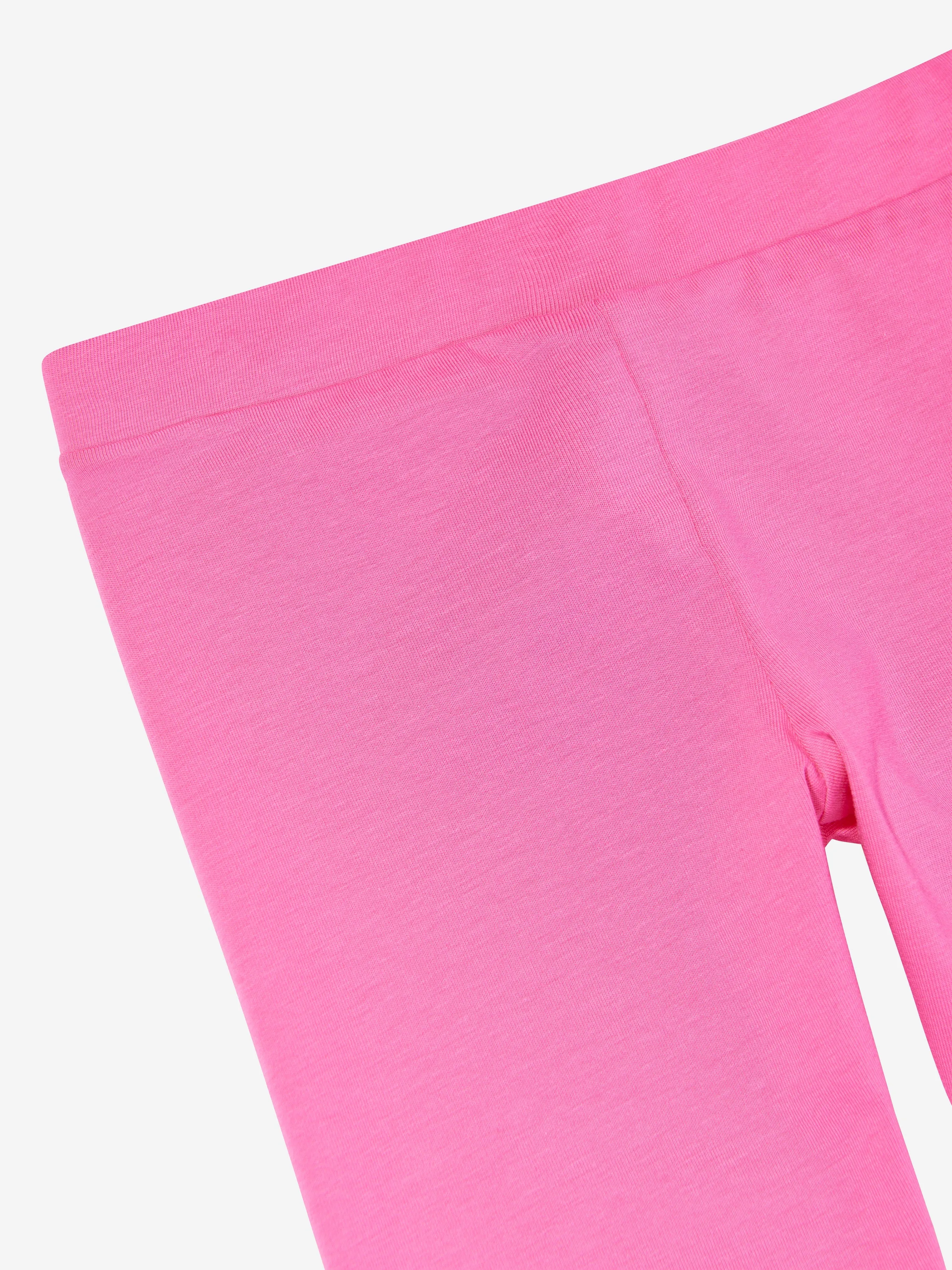 Girls Logo Print Leggings in Pink