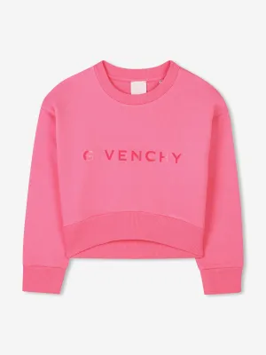 Girls Logo Print Sweatshirt in Pink