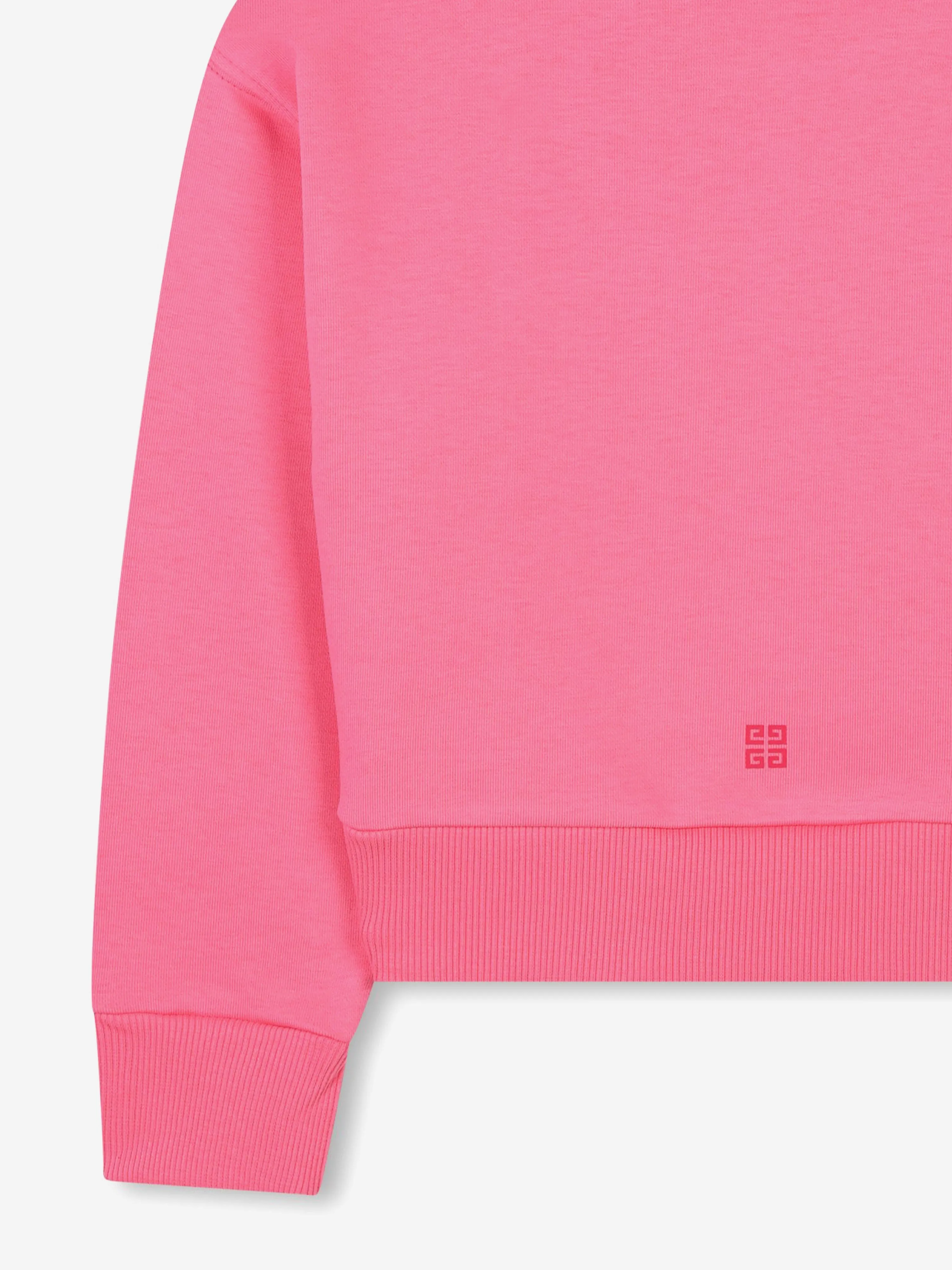 Girls Logo Print Sweatshirt in Pink