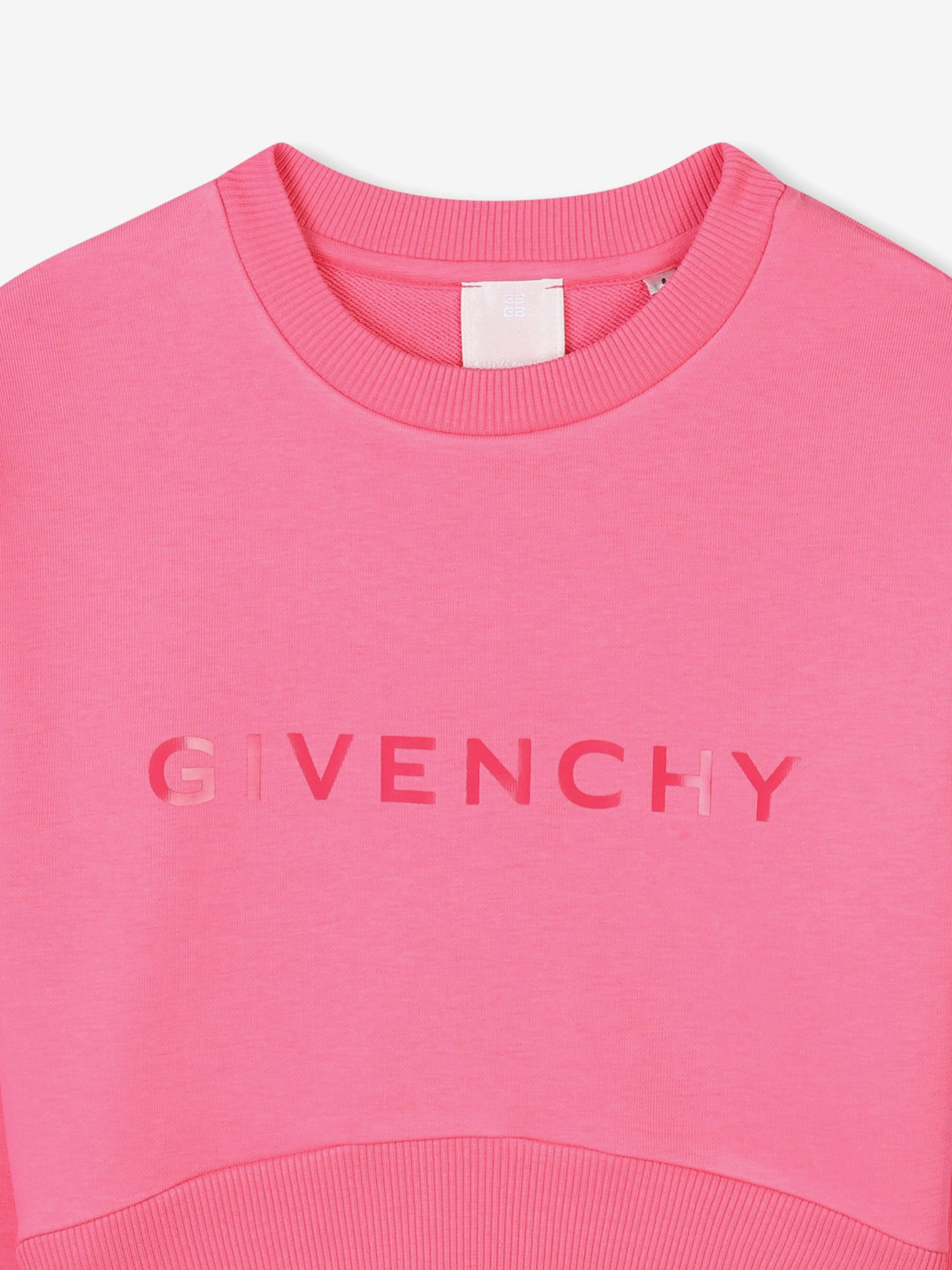 Girls Logo Print Sweatshirt in Pink