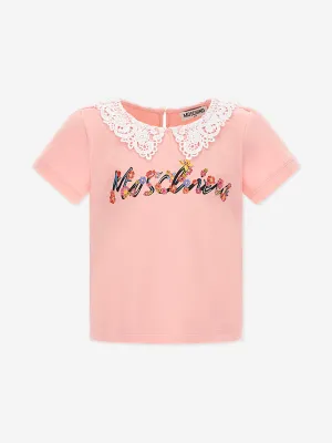 Girls Logo Print T-Shirt in Pink