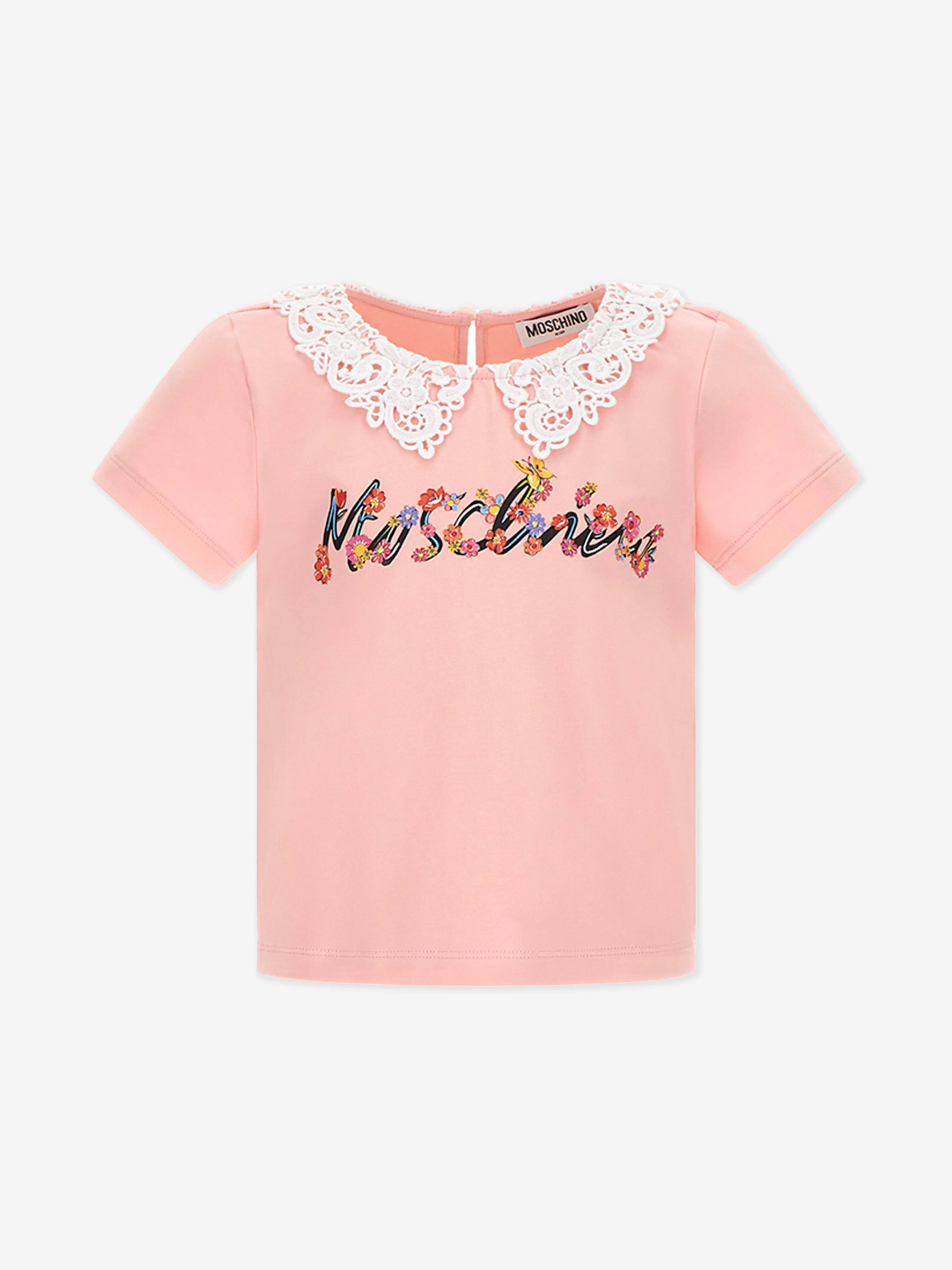 Girls Logo Print T-Shirt in Pink