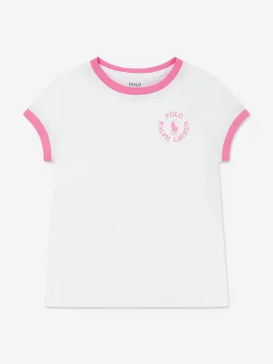 Girls Logo Print T-Shirt in White