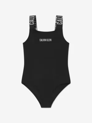 Girls Logo Swimsuit in Black