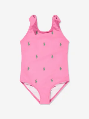 Girls Logo Swimsuit in Pink