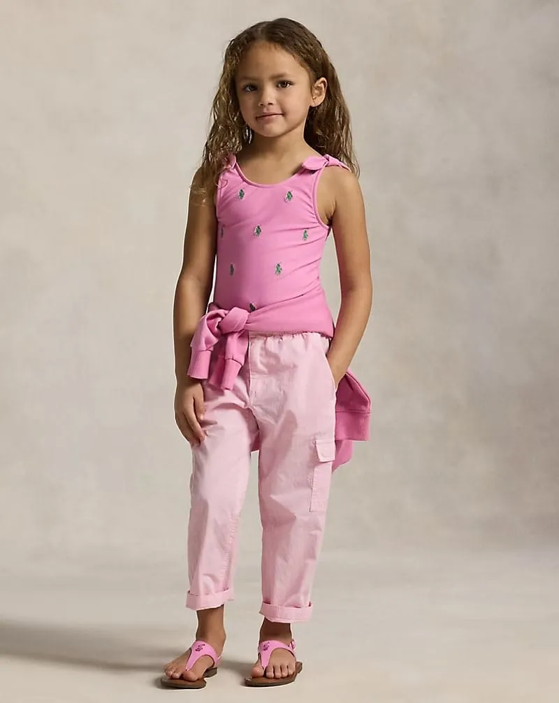 Girls Logo Swimsuit in Pink
