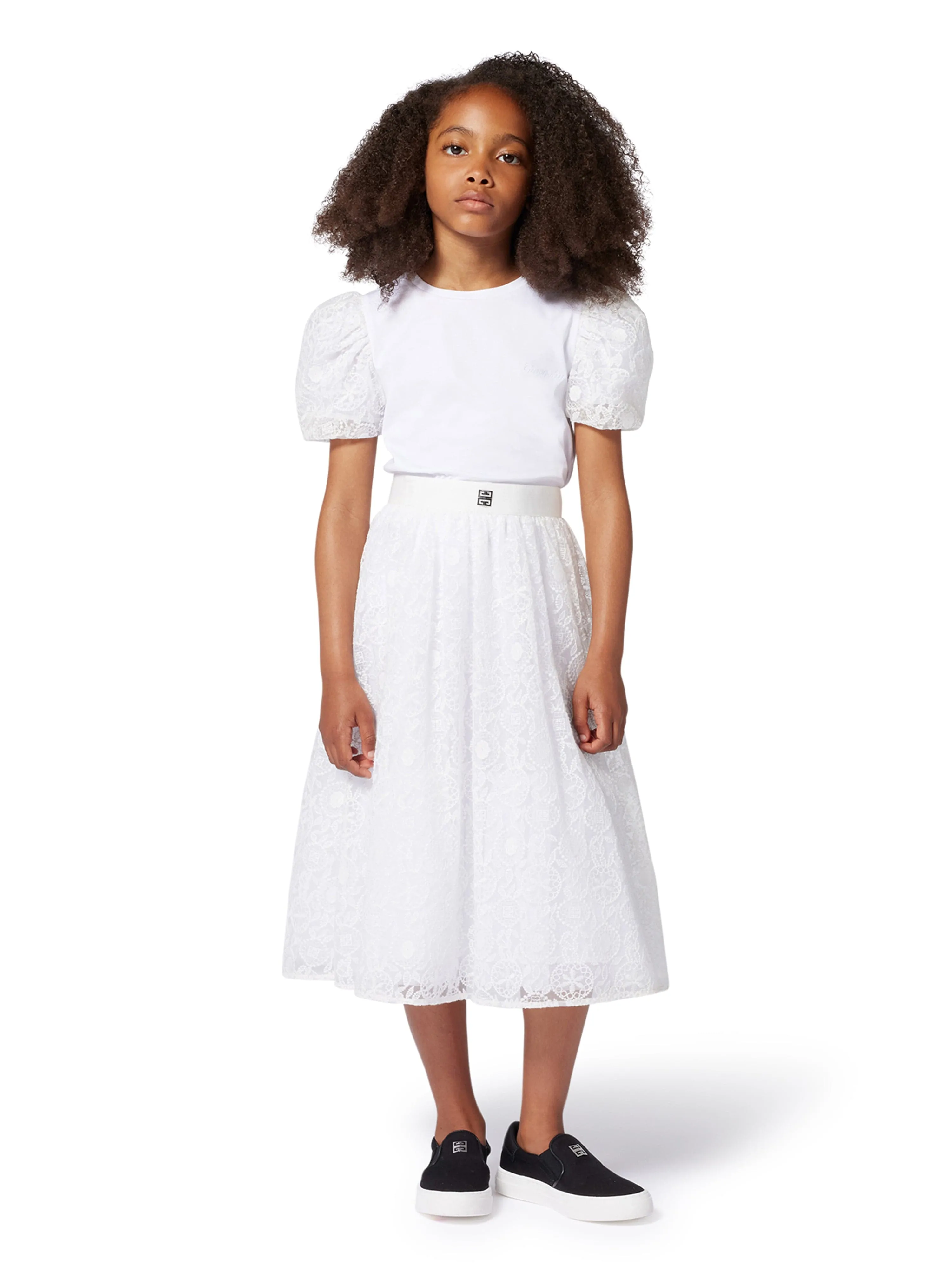 Girls Logo Tulle Skirt in White