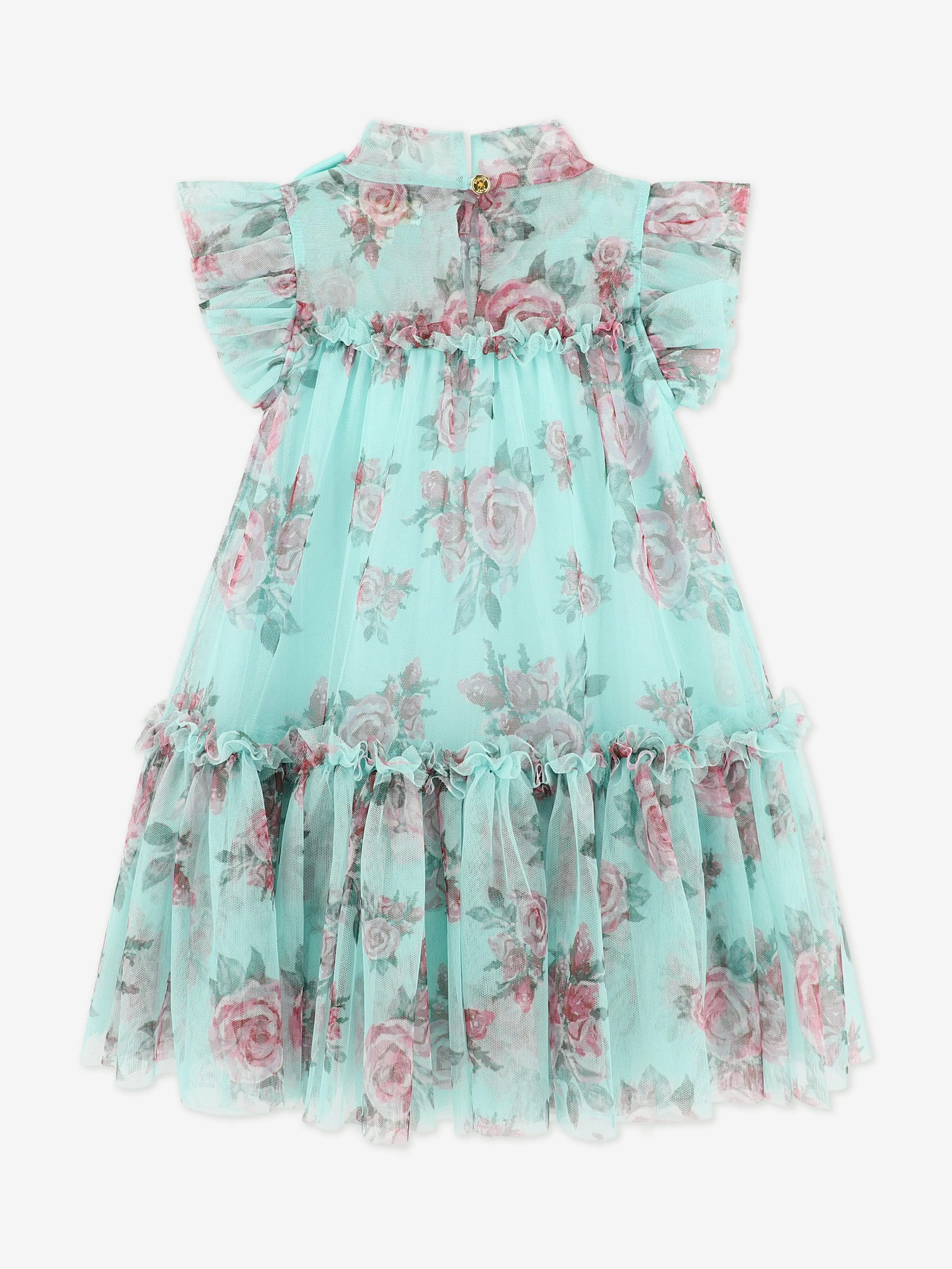 Girls Marigold Roses Dress in Blue
