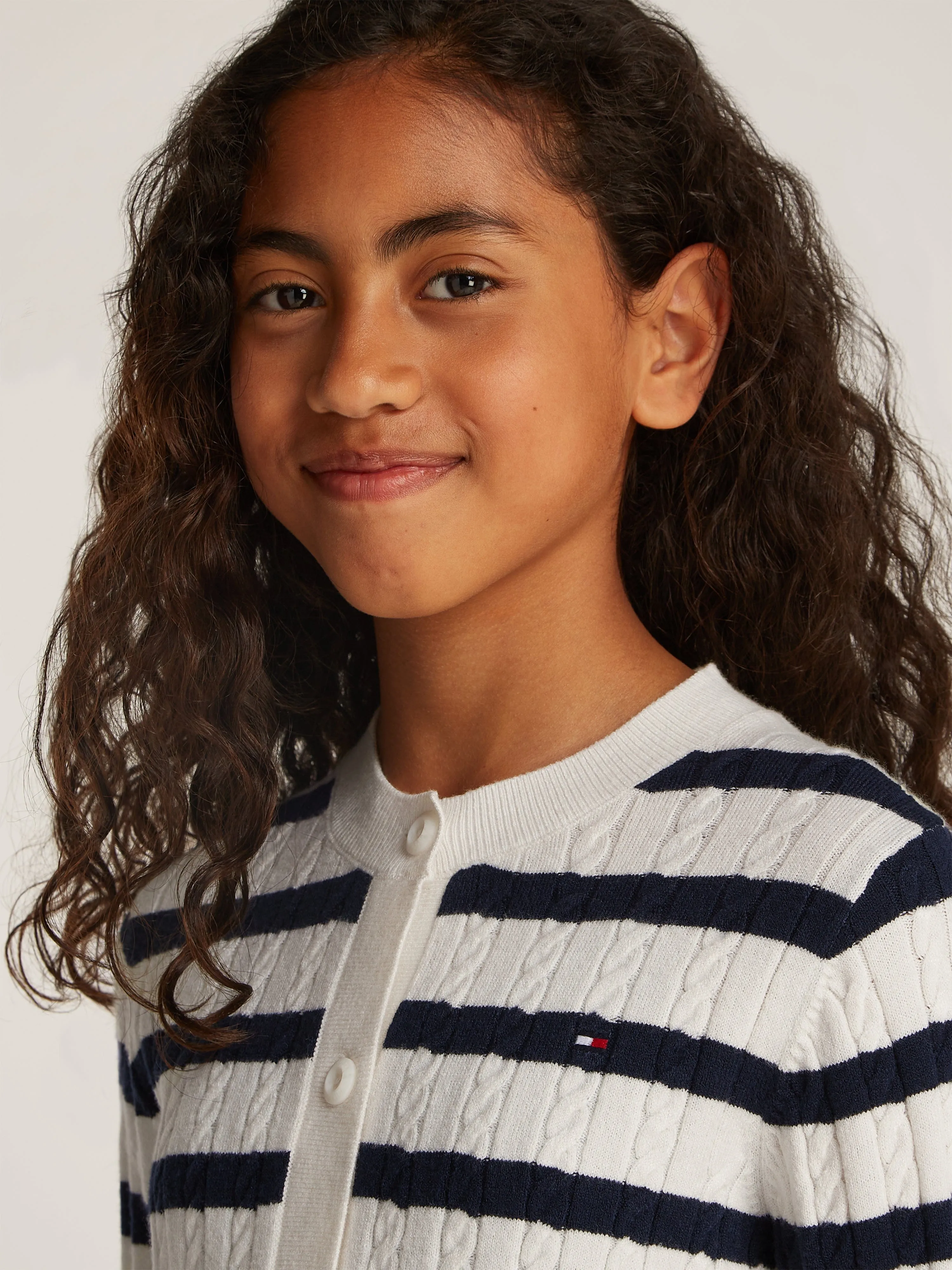 Girls Mini Cable Knit Cardigan in Multicolour