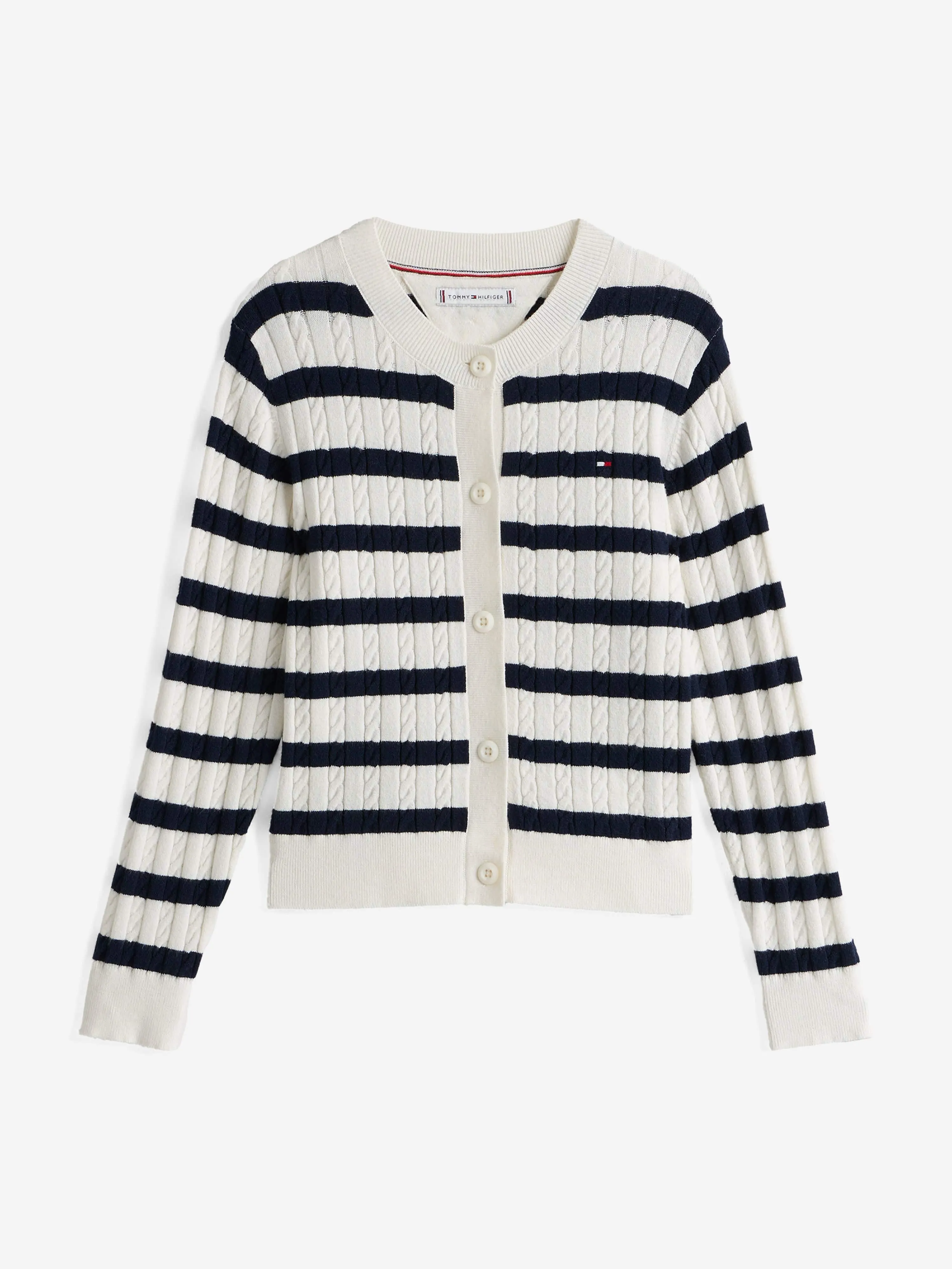 Girls Mini Cable Knit Cardigan in Multicolour