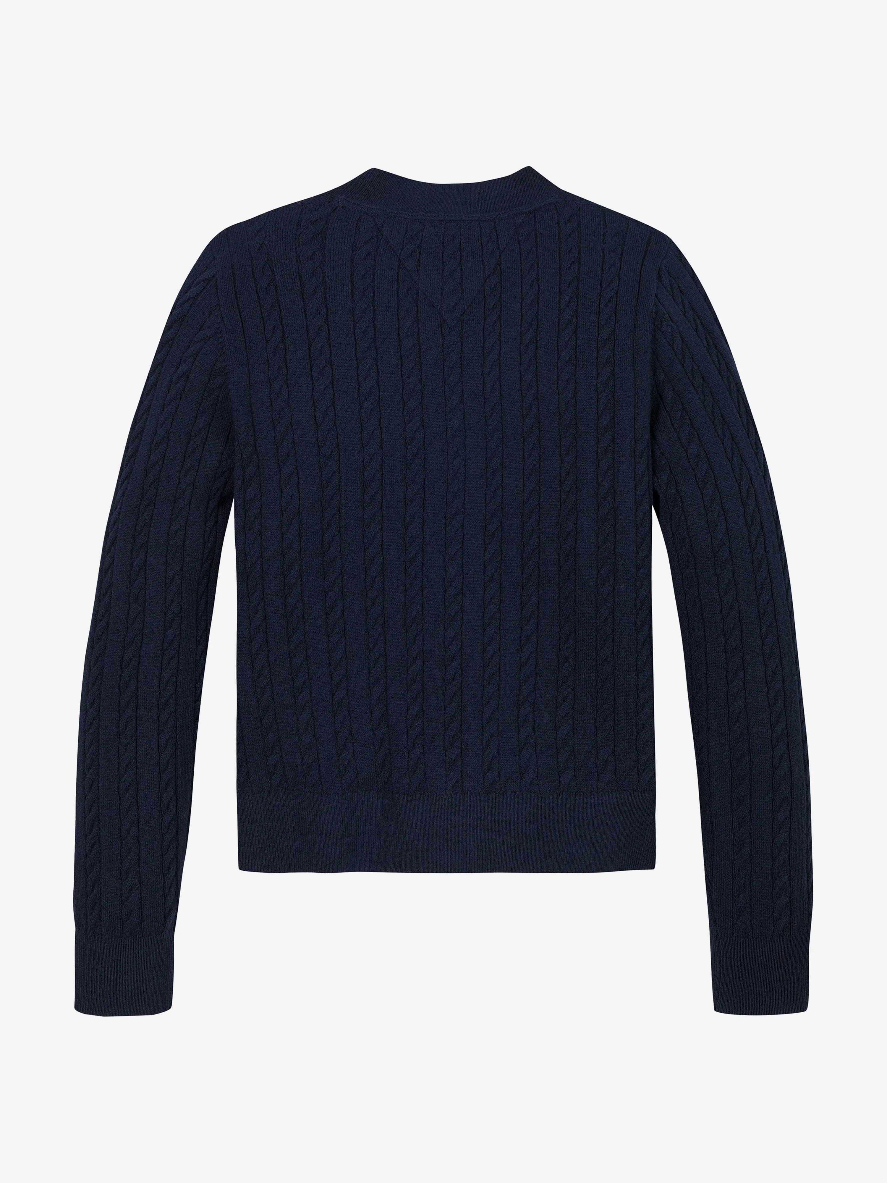 Girls Mini Cable Knit Cardigan in Navy