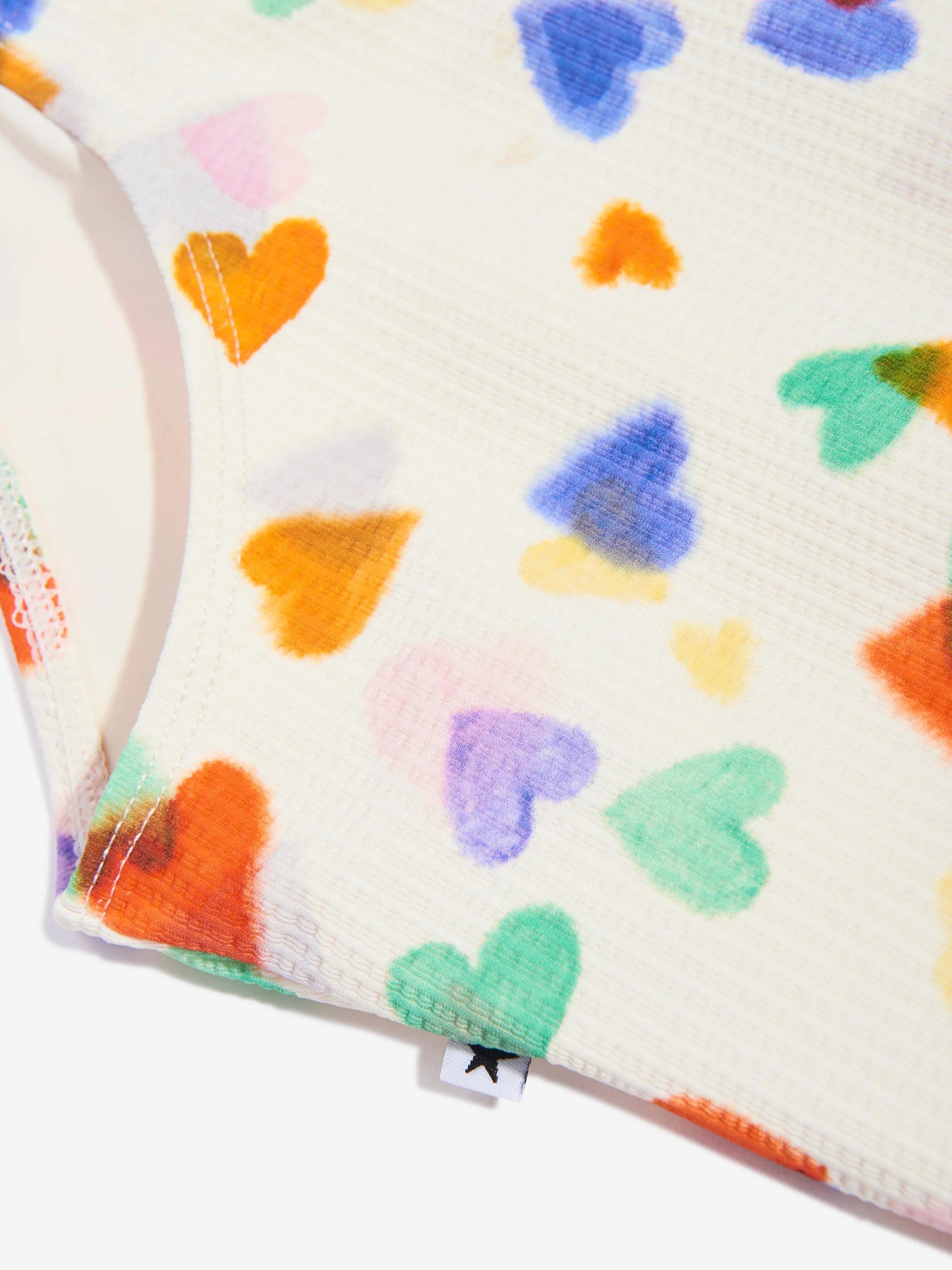 Girls Nitika Rainbow Hearts Swimsuit in Ivory (UPF50 )