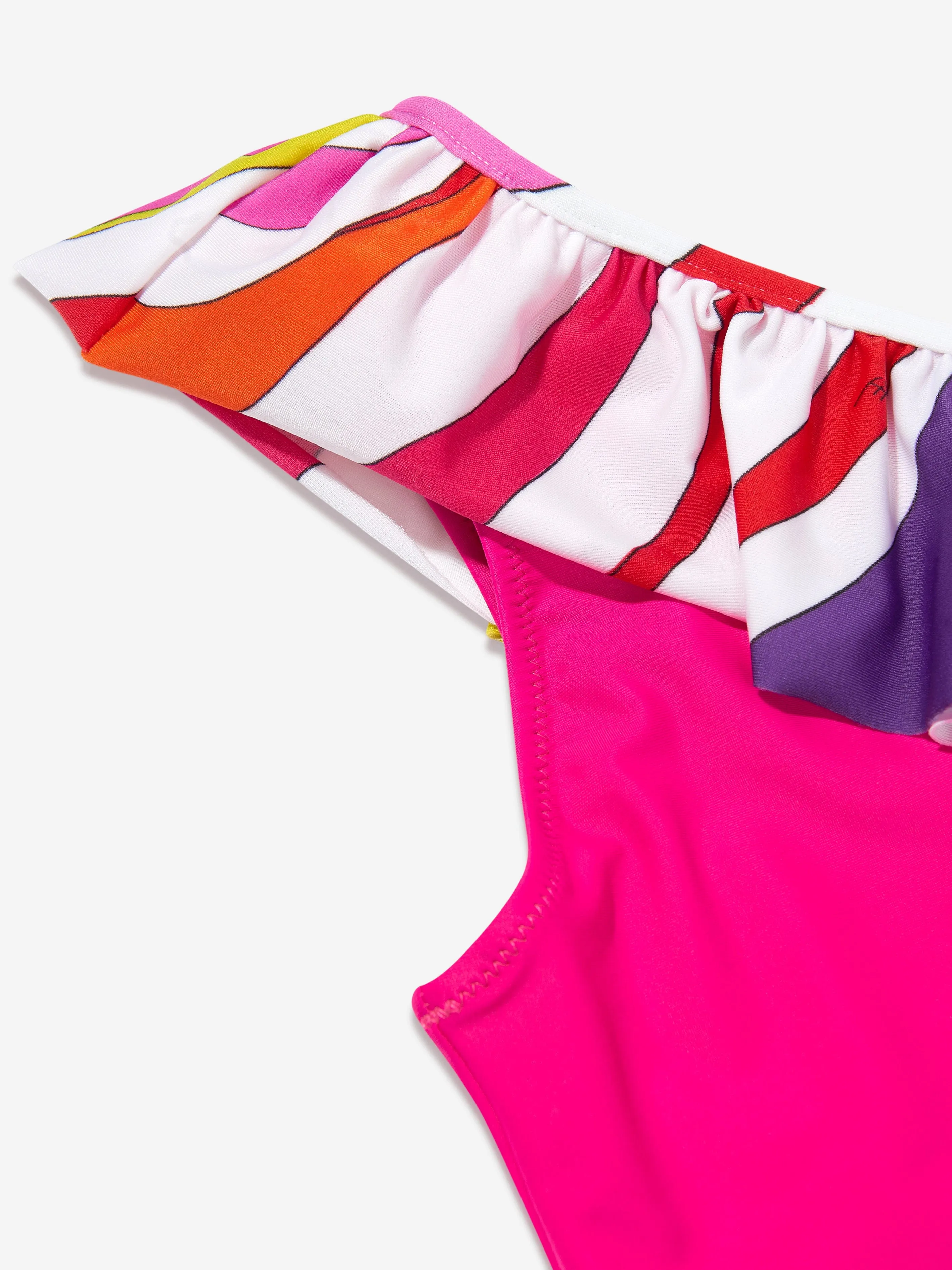 Girls One Shoulder Swimsuit in Pink