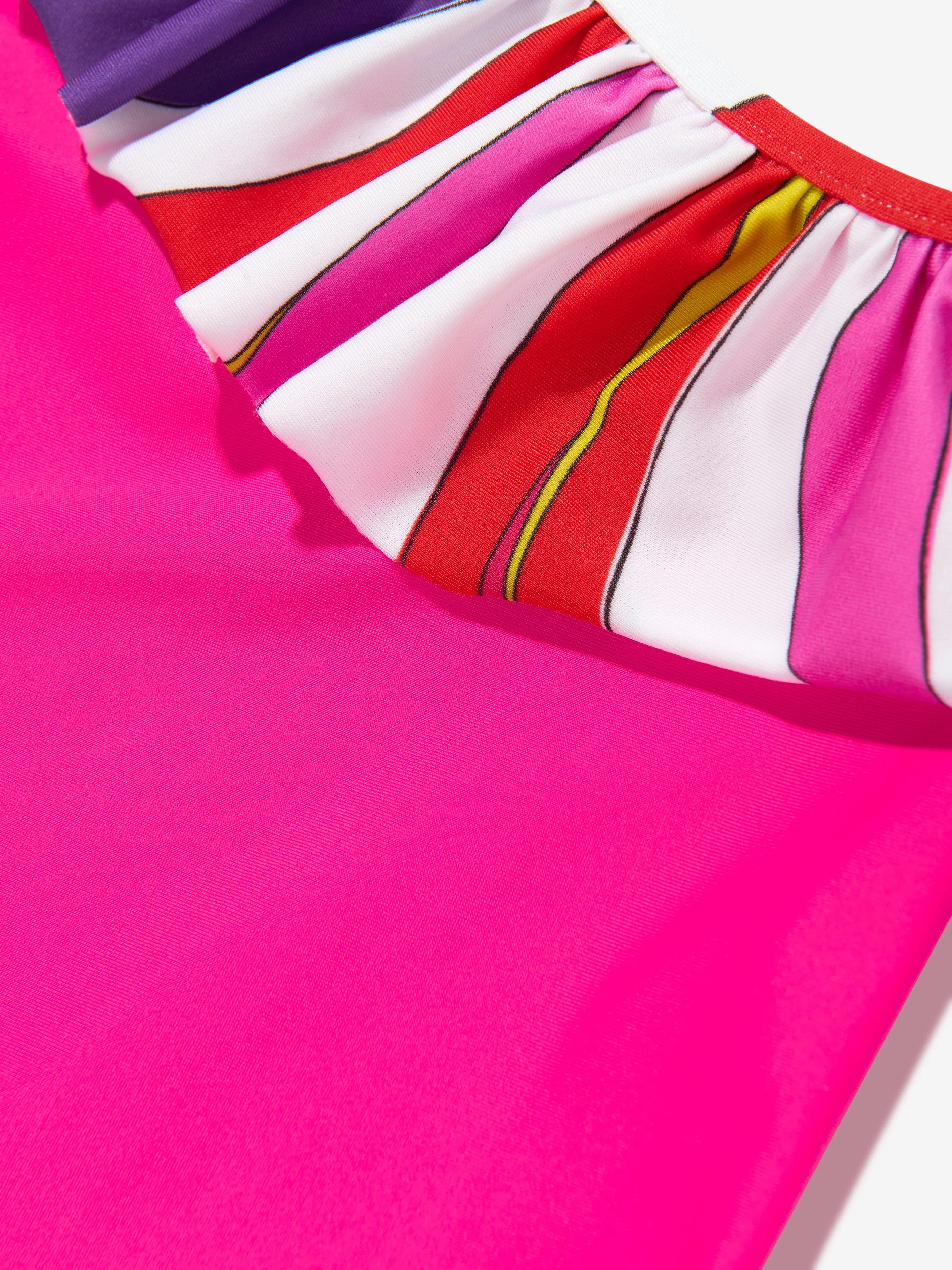 Girls One Shoulder Swimsuit in Pink