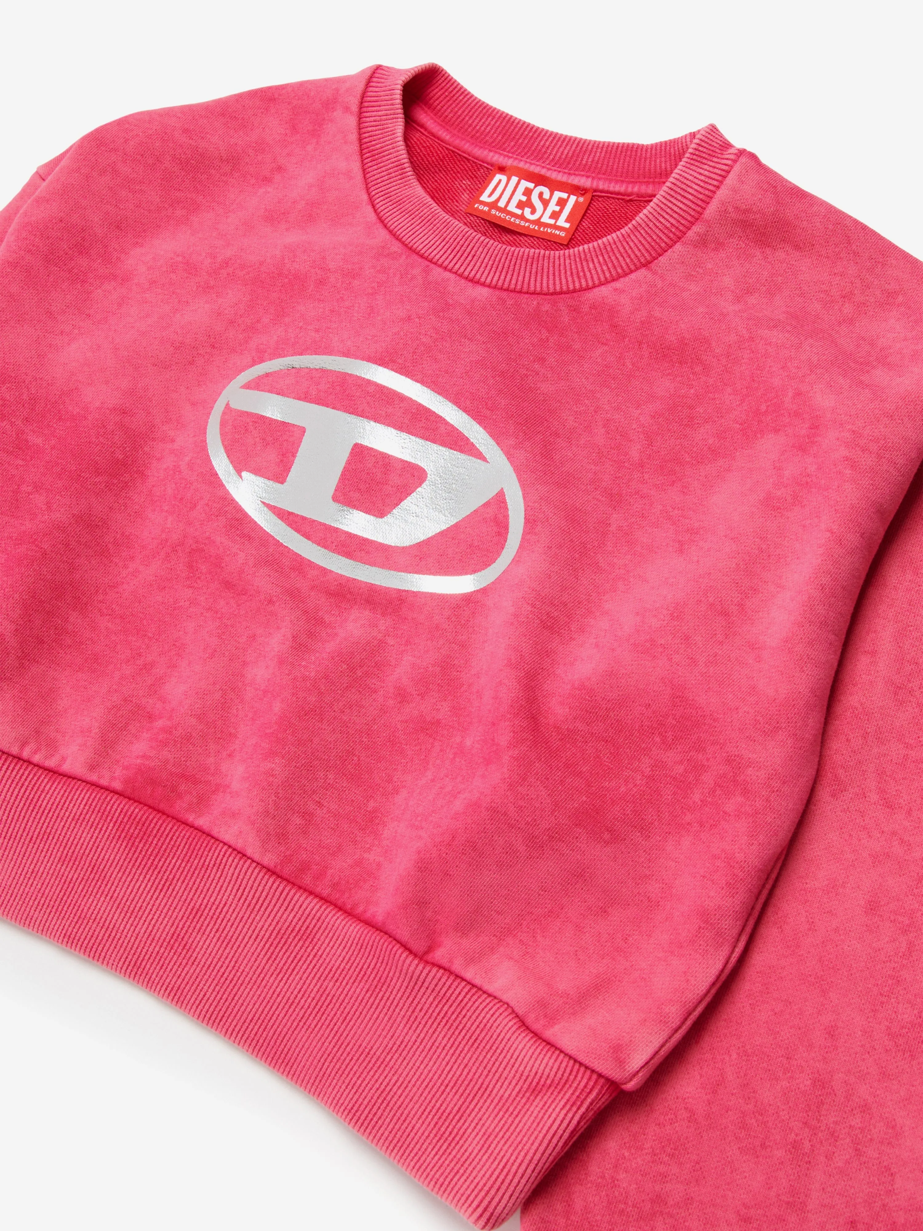 Girls Oval D Logo Sweatshirt in Pink