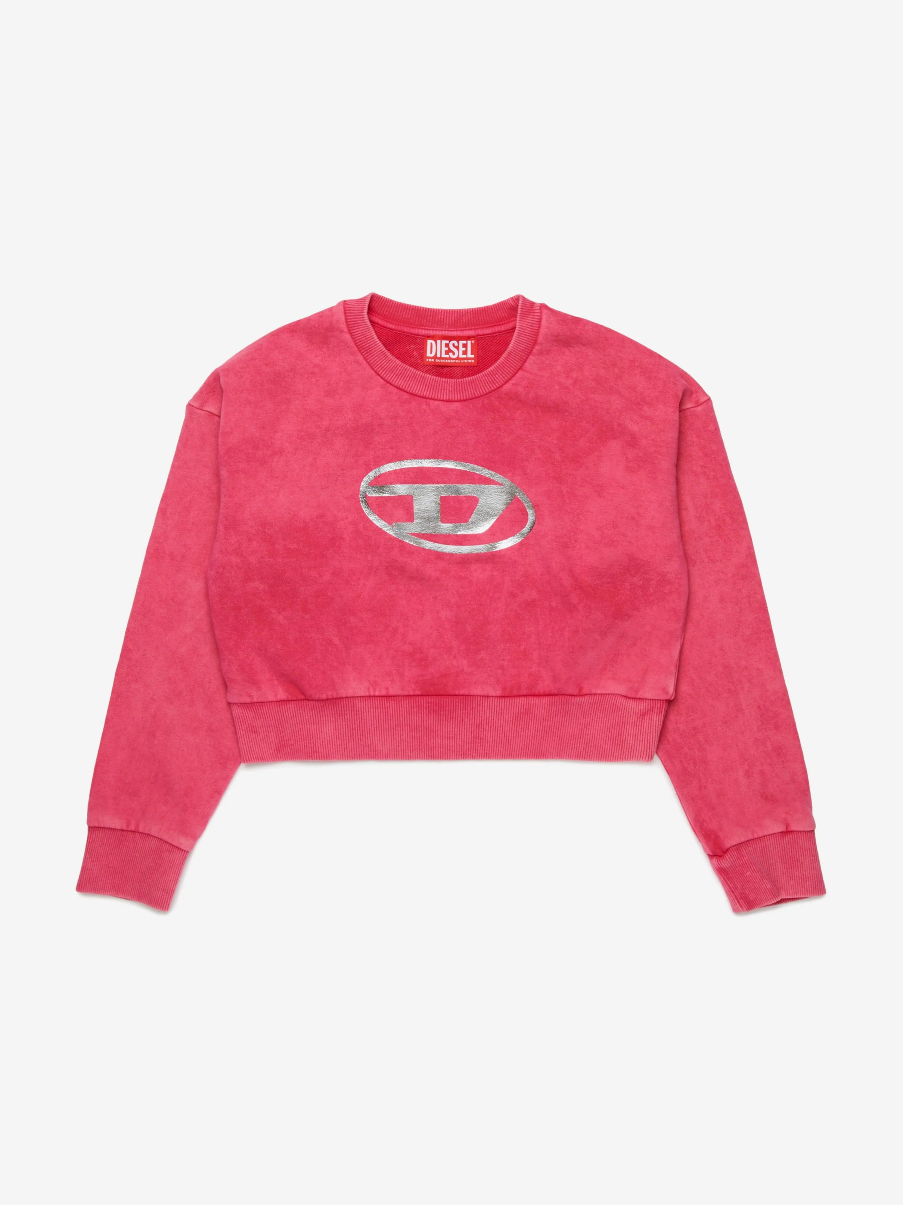 Girls Oval D Logo Sweatshirt in Pink