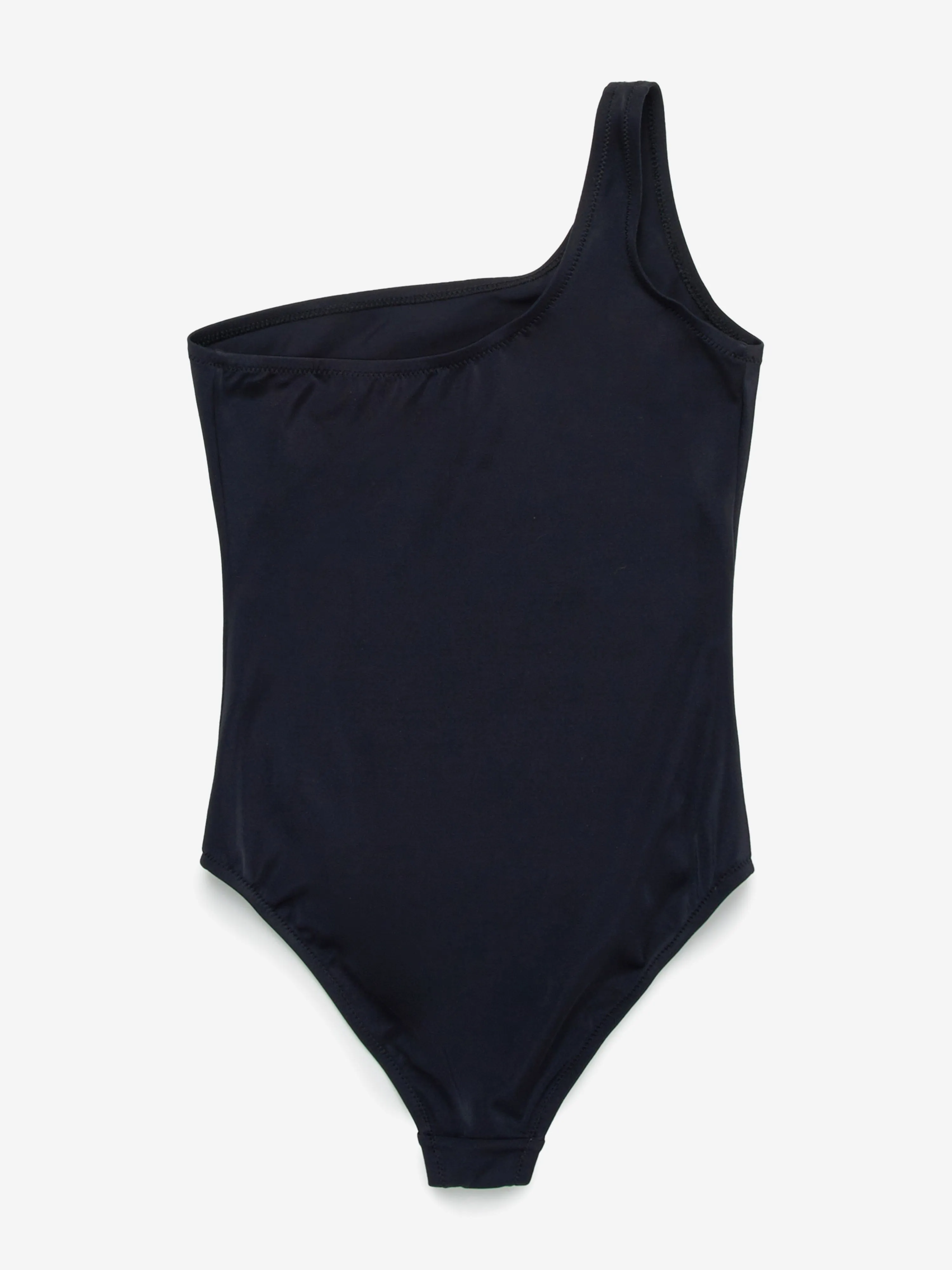 Girls Oval D One Shoulder Swimsuit in Black
