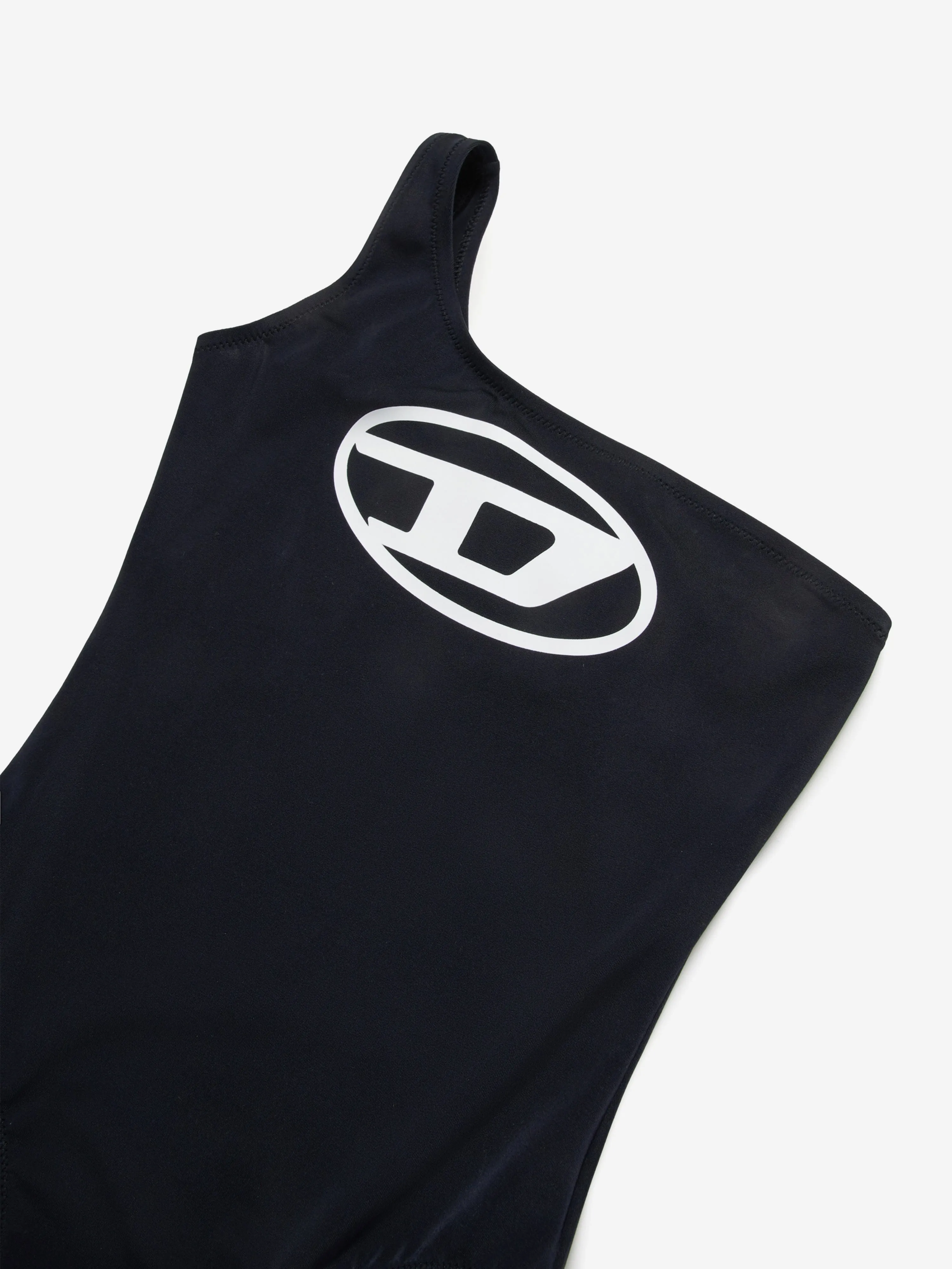 Girls Oval D One Shoulder Swimsuit in Black