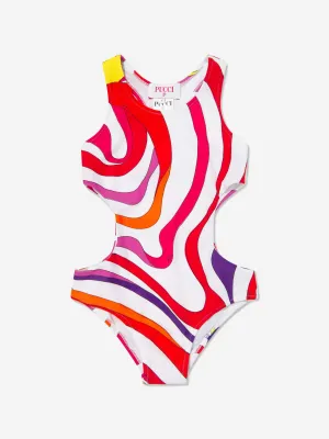 Girls Patterned Swimsuit in Multicolour