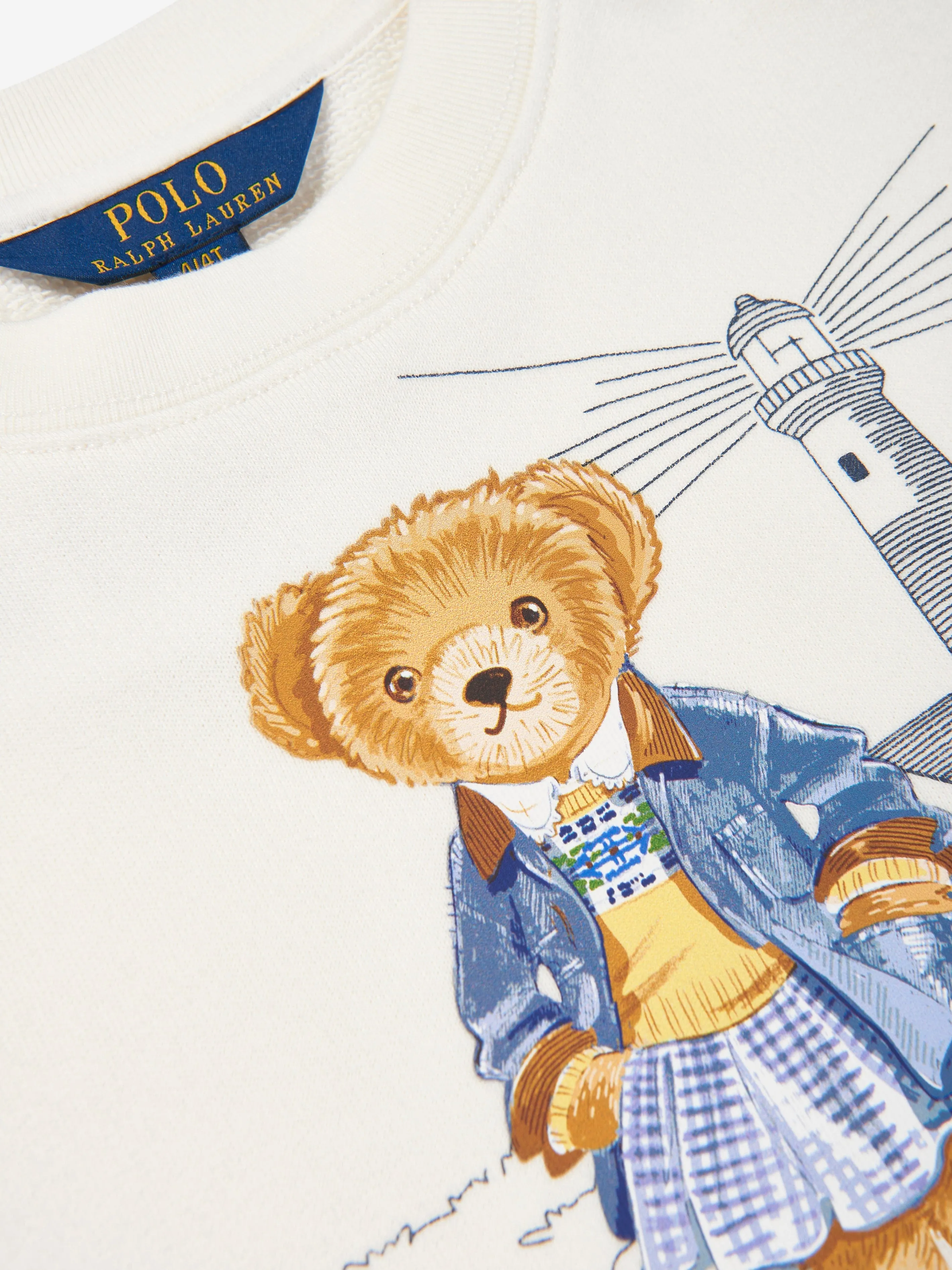 Girls Polo Bear Sweatshirt in White
