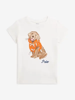 Girls Polo Puppy T-Shirt in White