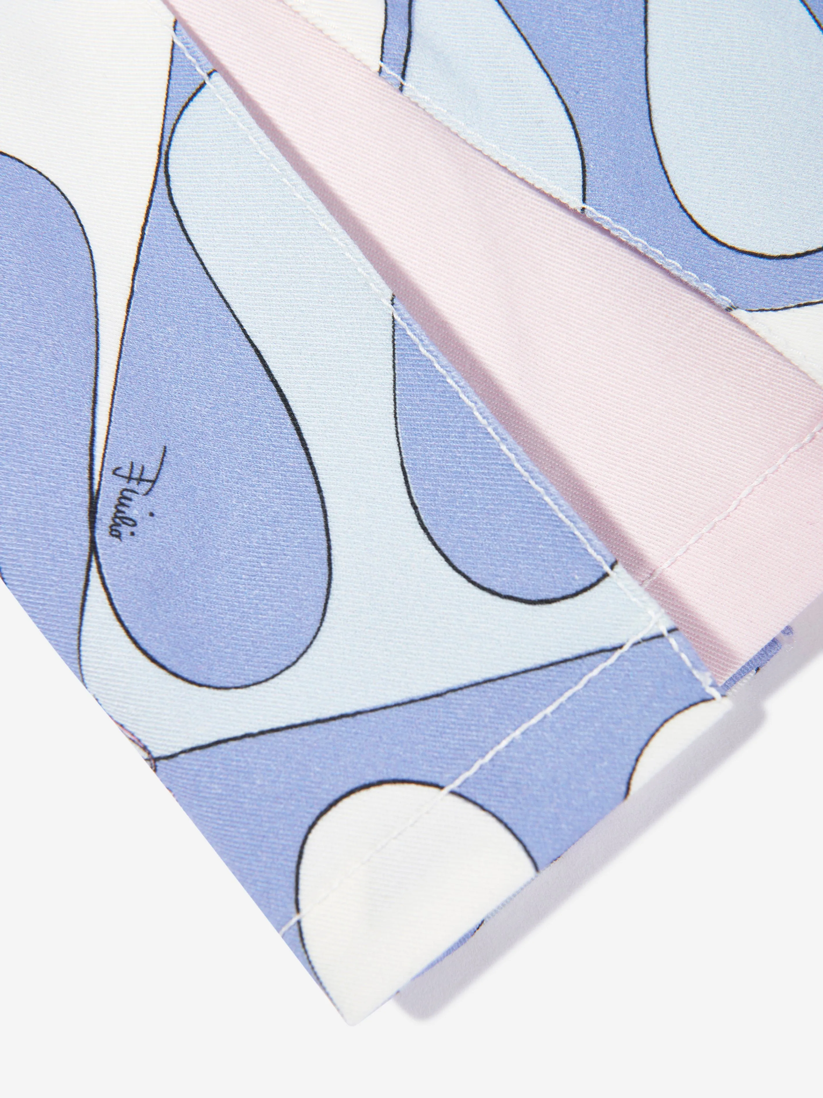 Girls Printed Gabardine Skirt in Blue