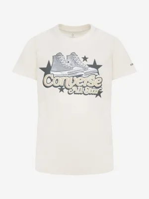 Girls Retro Trainer GFX T-Shirt in Ivory