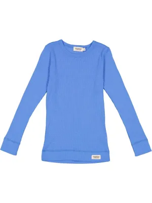 Girls Ribbed Long Sleeve Shirt In Vivid Blue ecco Shoes