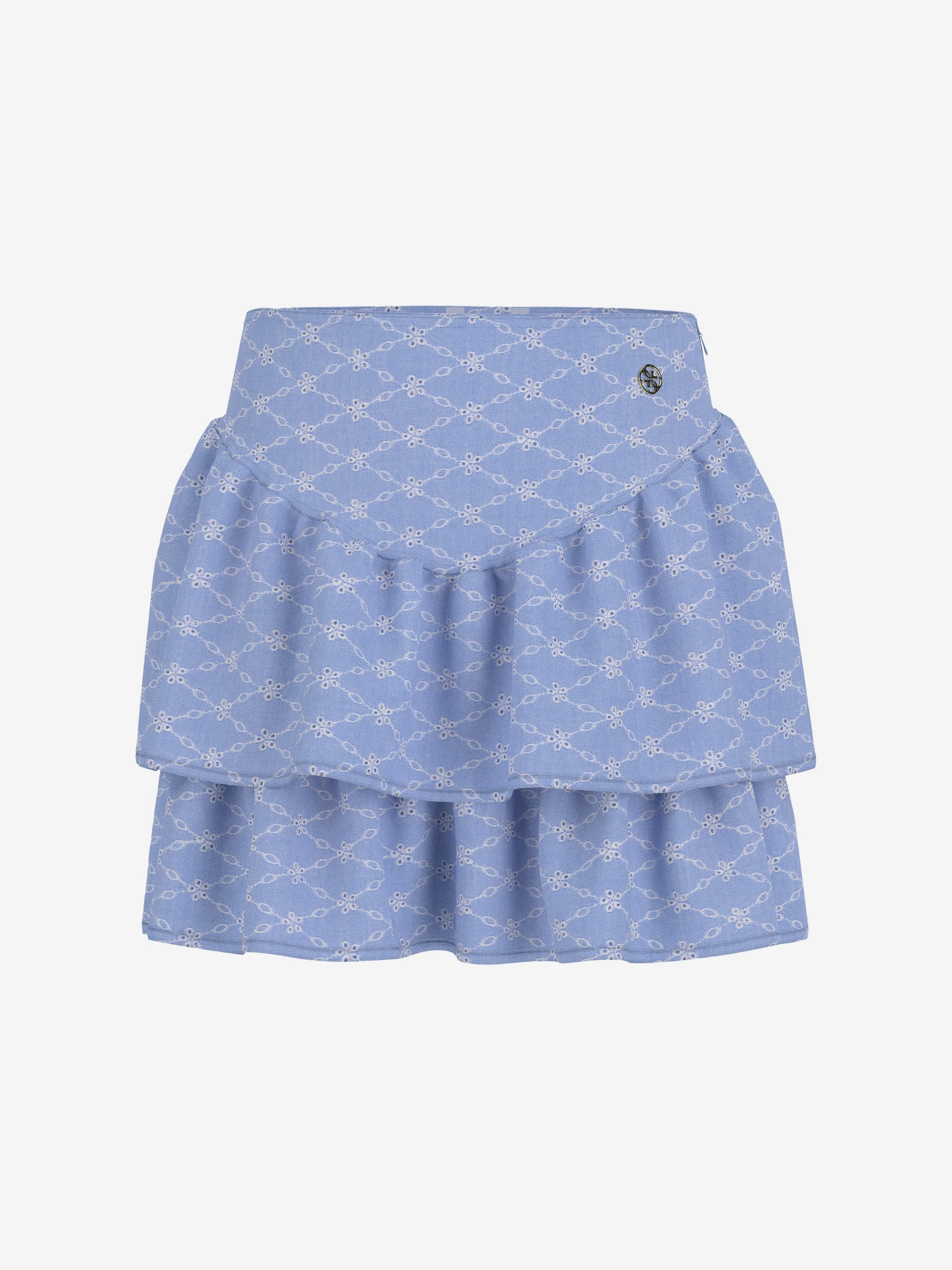 Girls Sangallo Oxford Skirt in Blue