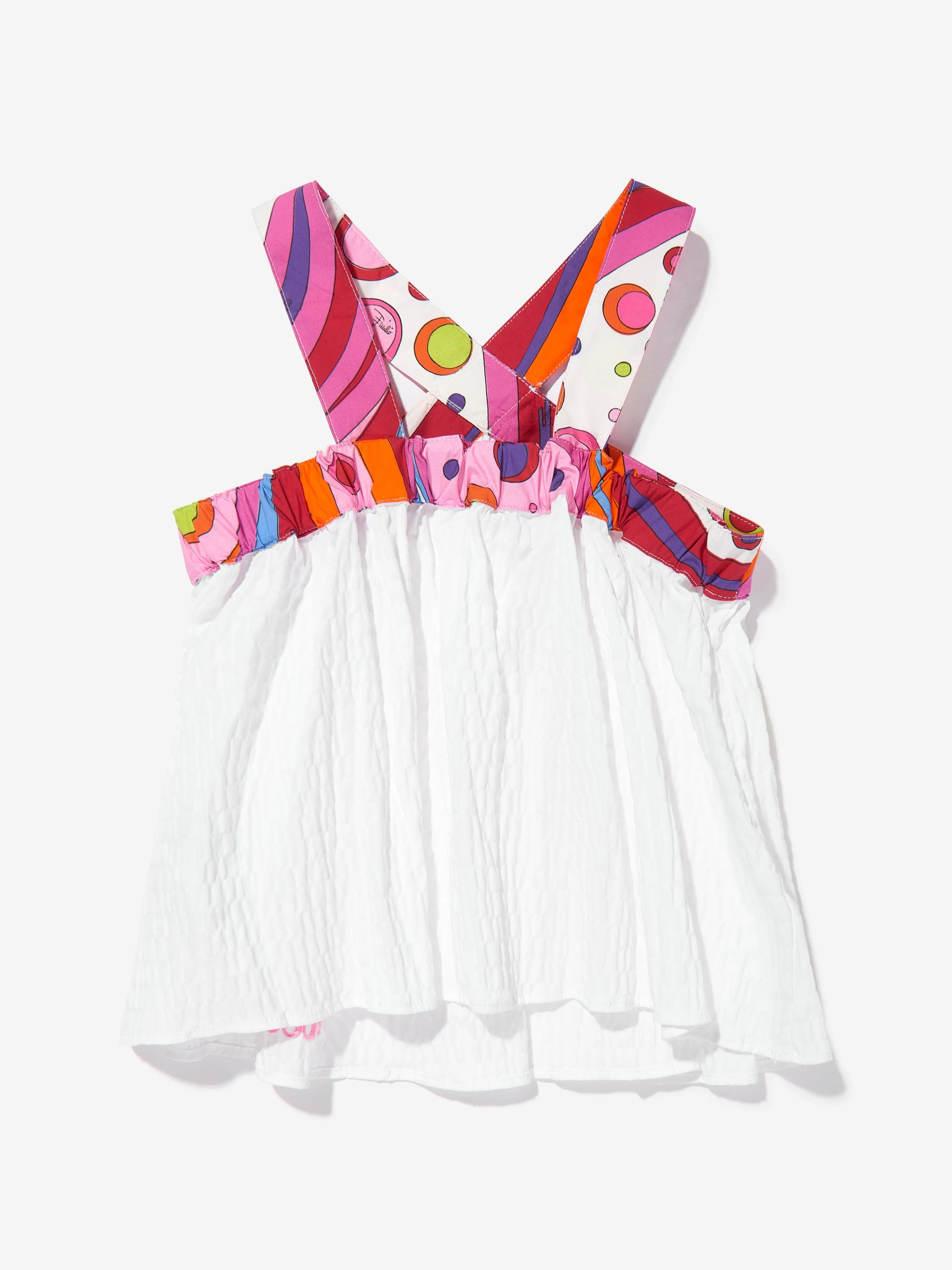 Girls Seersucker Sleeveless Top in White