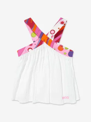 Girls Seersucker Sleeveless Top in White