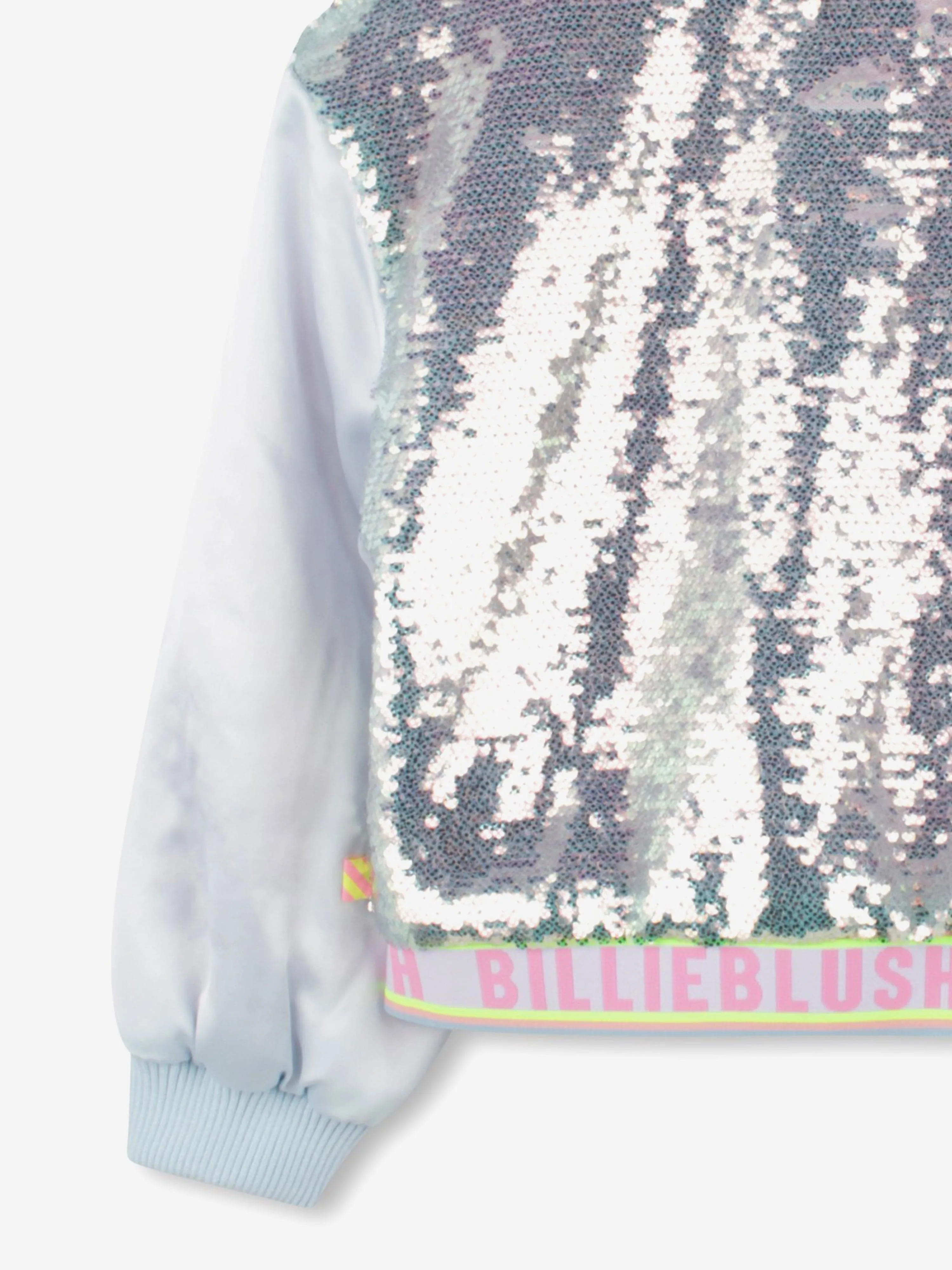 Girls Sequin Bomber Jacket in Blue