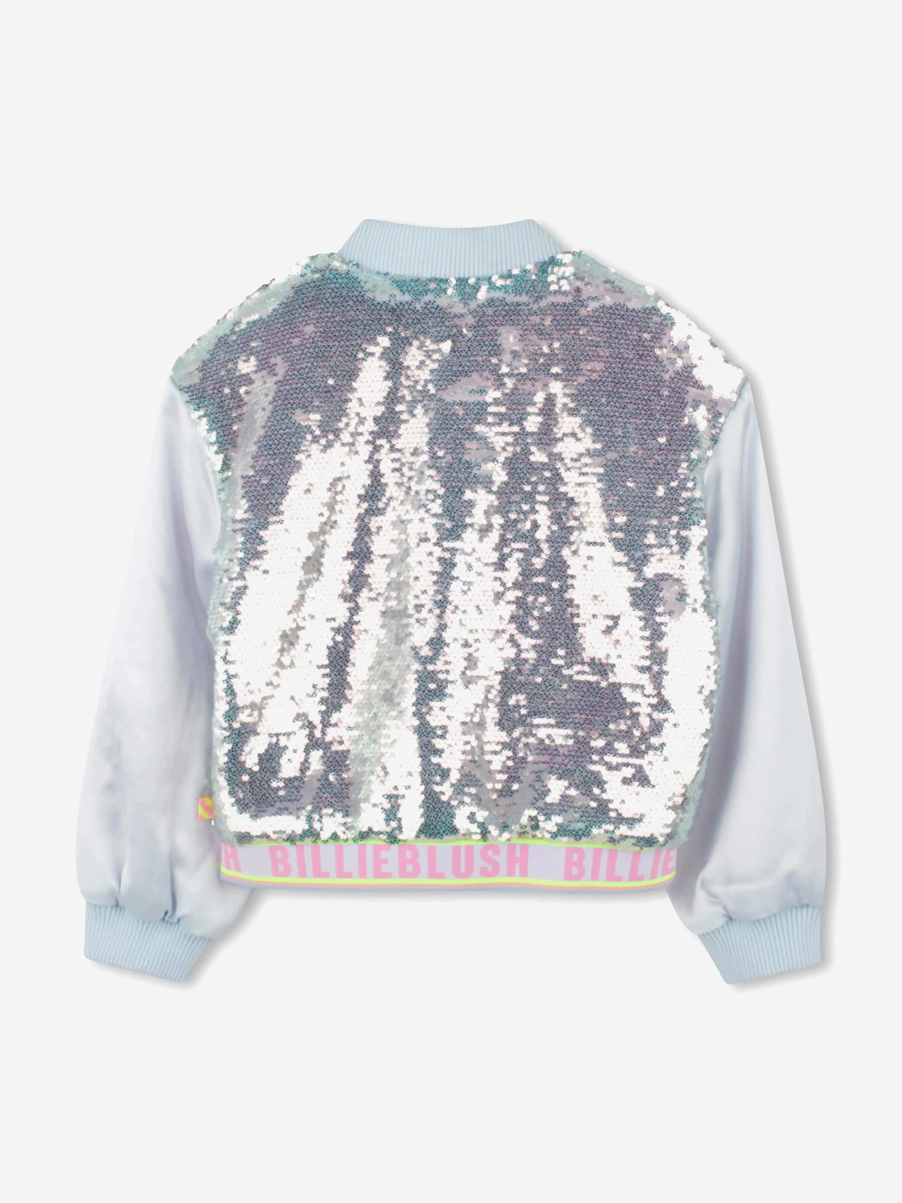Girls Sequin Bomber Jacket in Blue