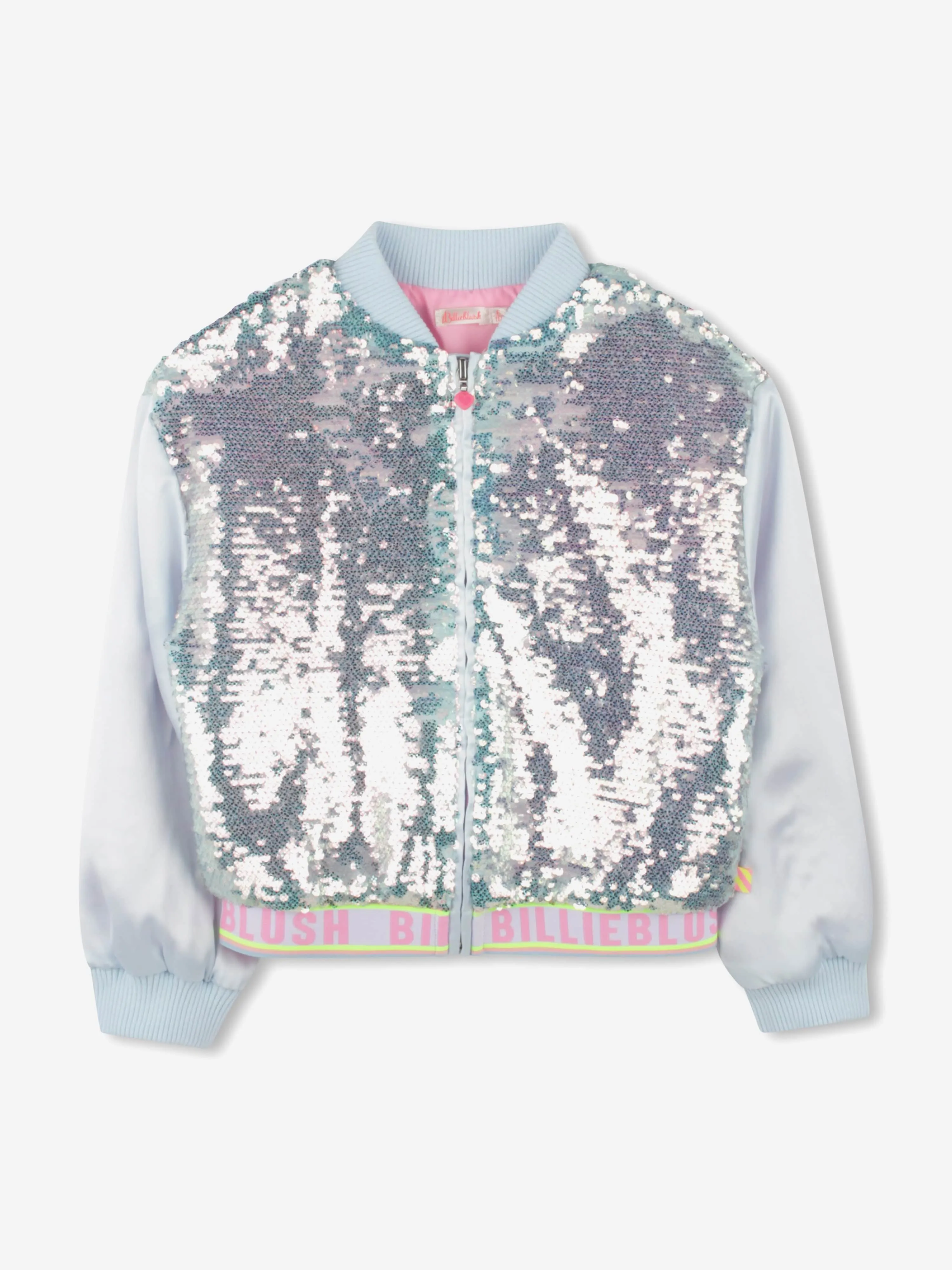 Girls Sequin Bomber Jacket in Blue